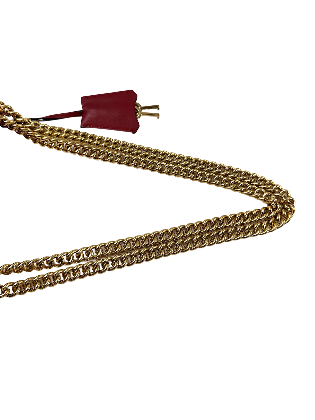 Gucci Padlock Red Pearl Studded Leather Chain Bag With Gold Hardware GG989