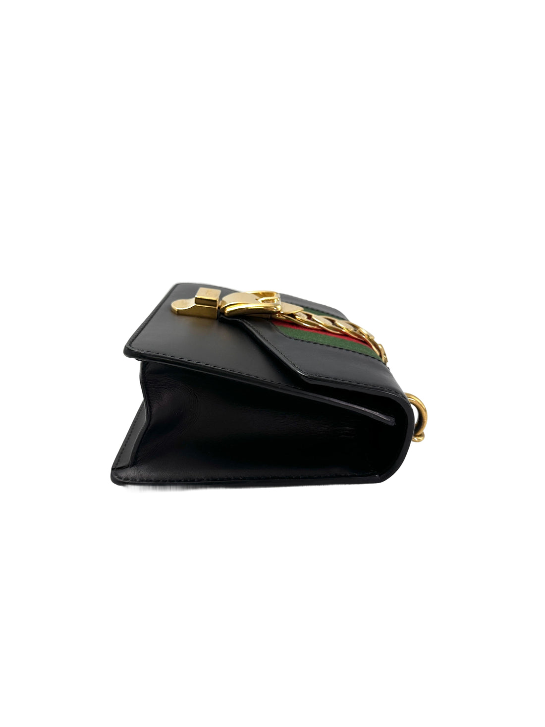 Gucci Sylvie Black Leather Small Size Shoulder Bag GG990