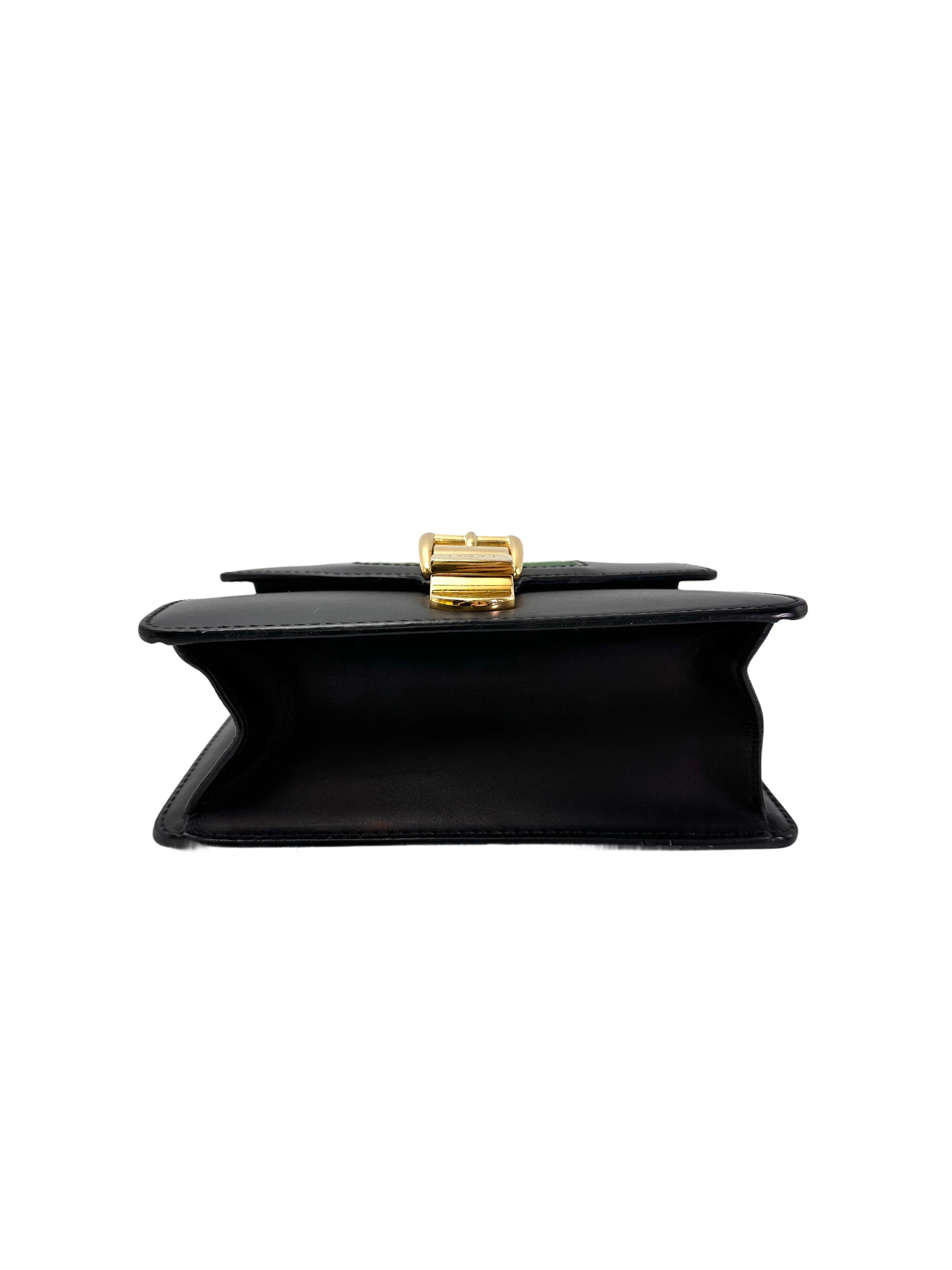 Gucci Sylvie Black Leather Small Size Shoulder Bag GG990