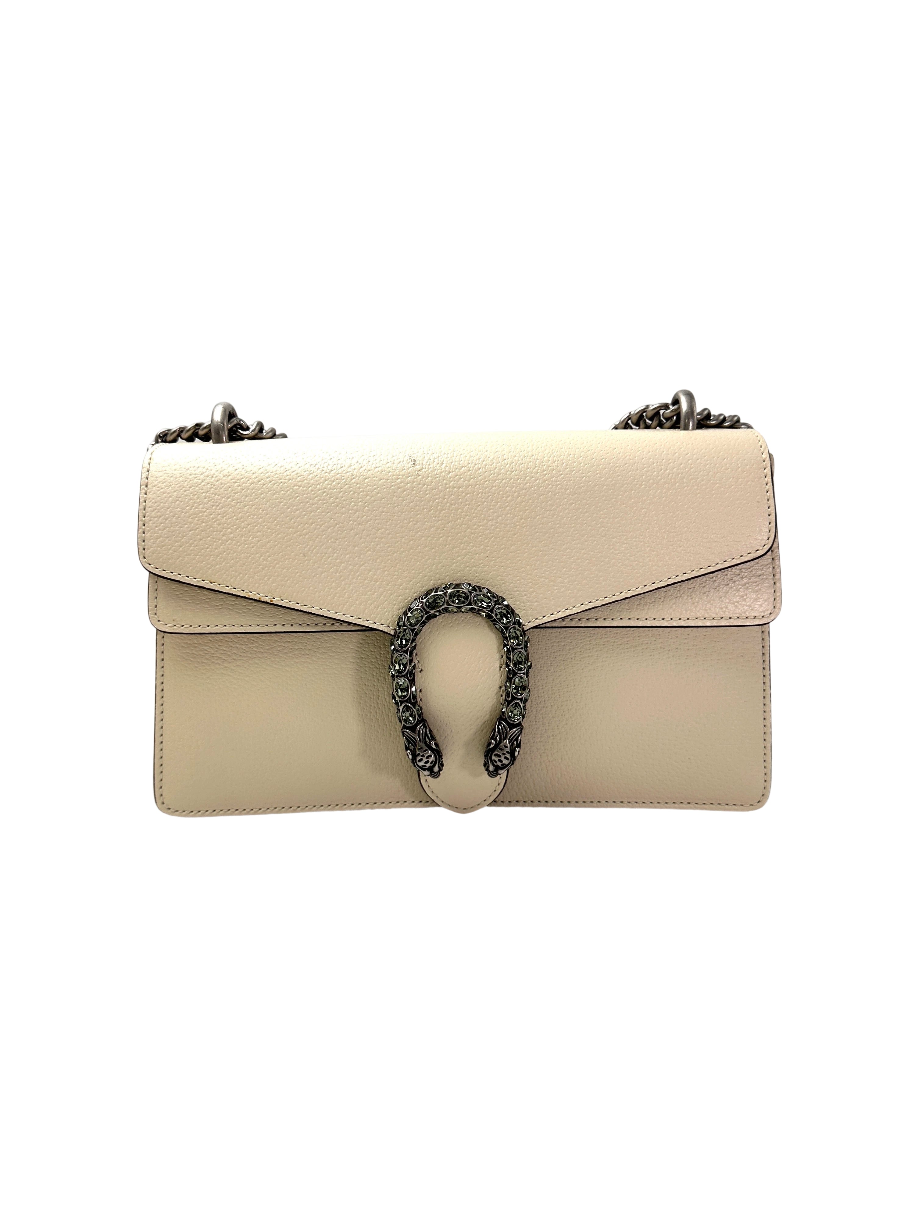 Gucci Dionysus White Leather Medium Size Shoulder Bag GG1006