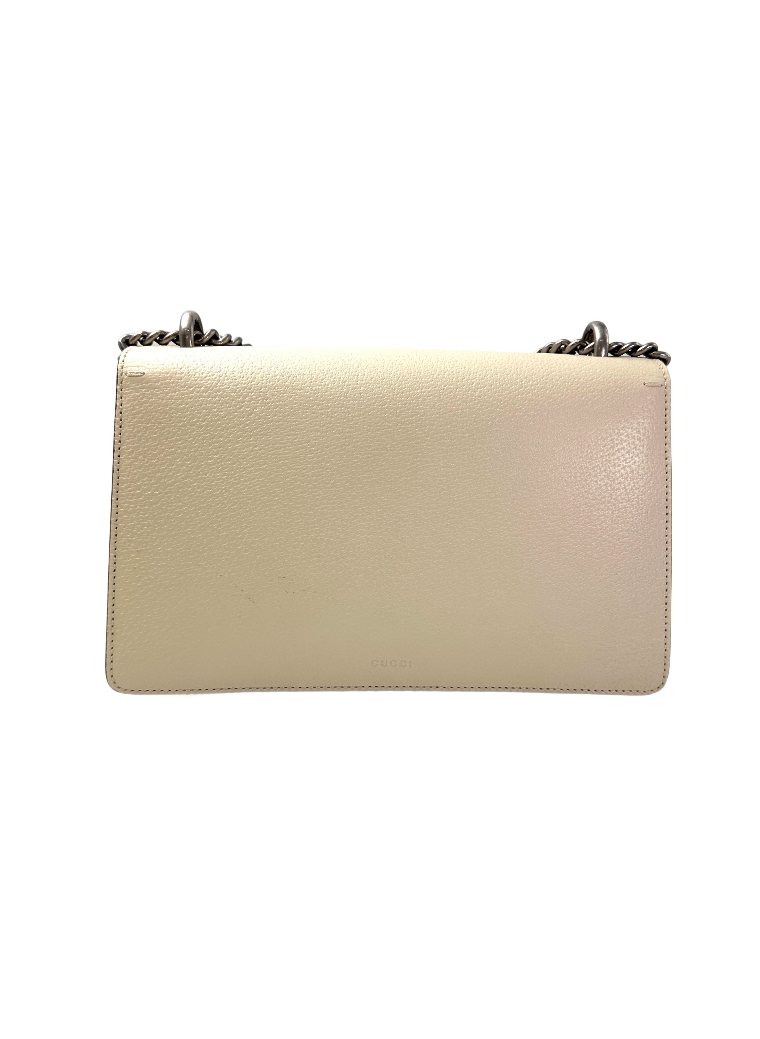 Gucci Dionysus White Leather Medium Size Shoulder Bag GG1006