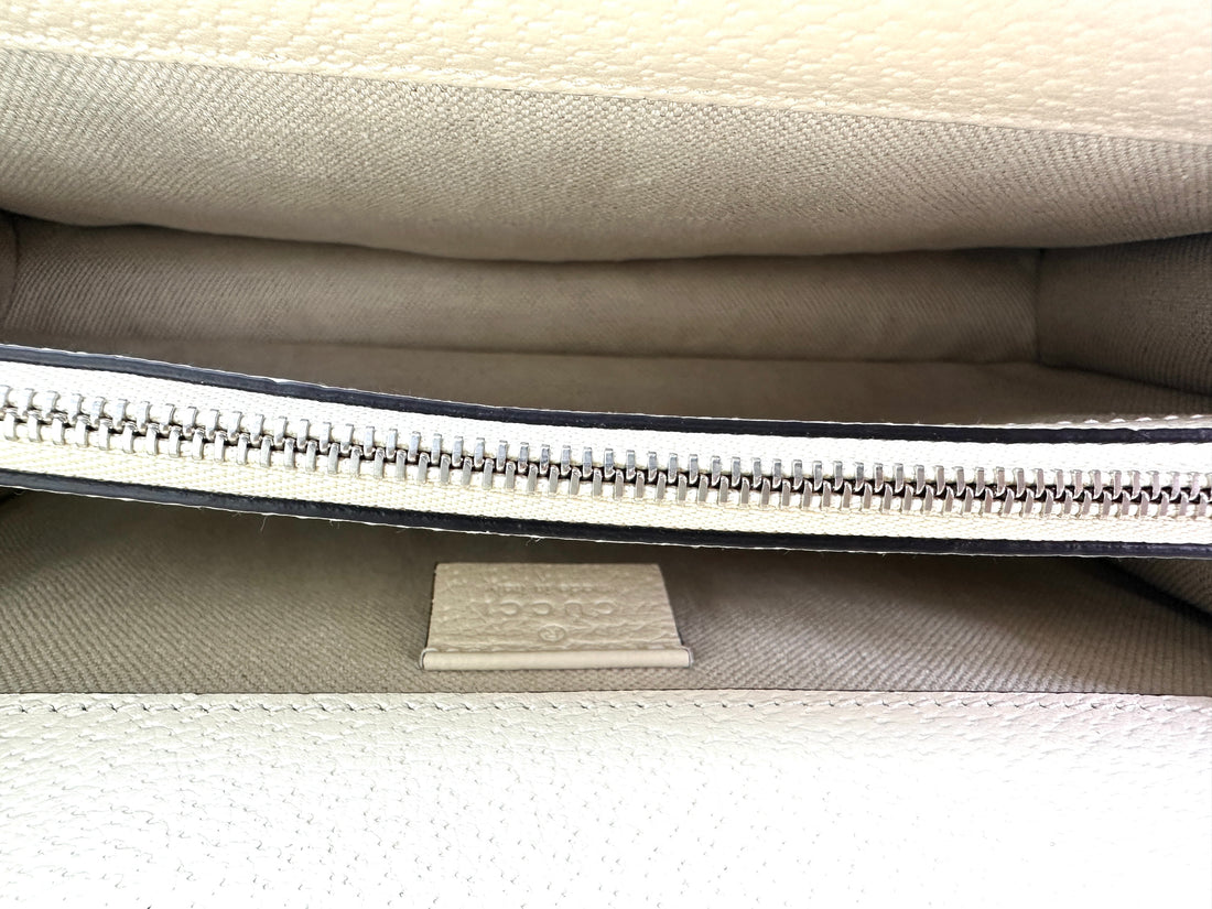 Gucci Dionysus White Leather Medium Size Shoulder Bag GG1006