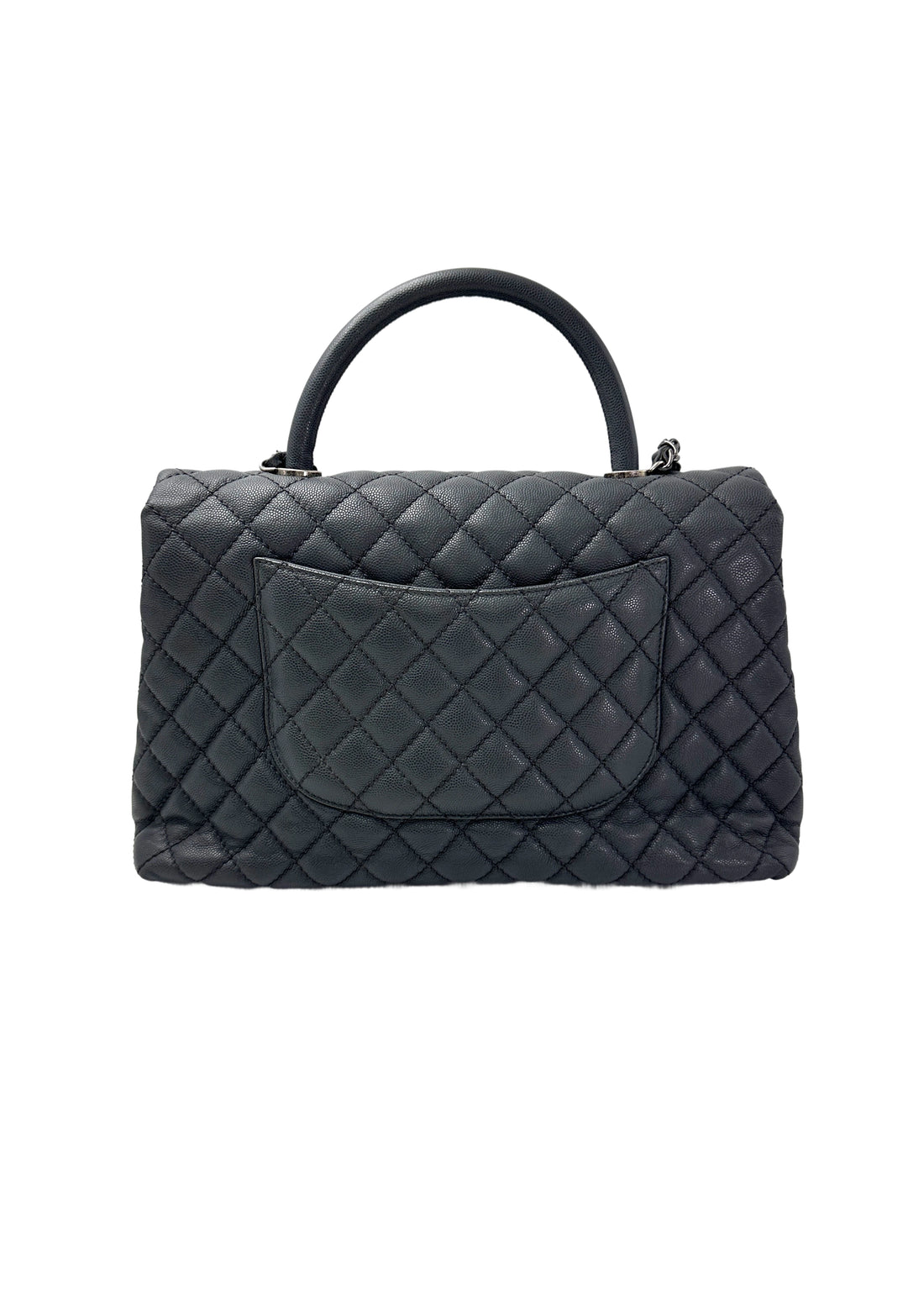 Chanel CoCo Handle Grey Quilted Calfksin Large Size Shoulder Bag(21***50) CC1968