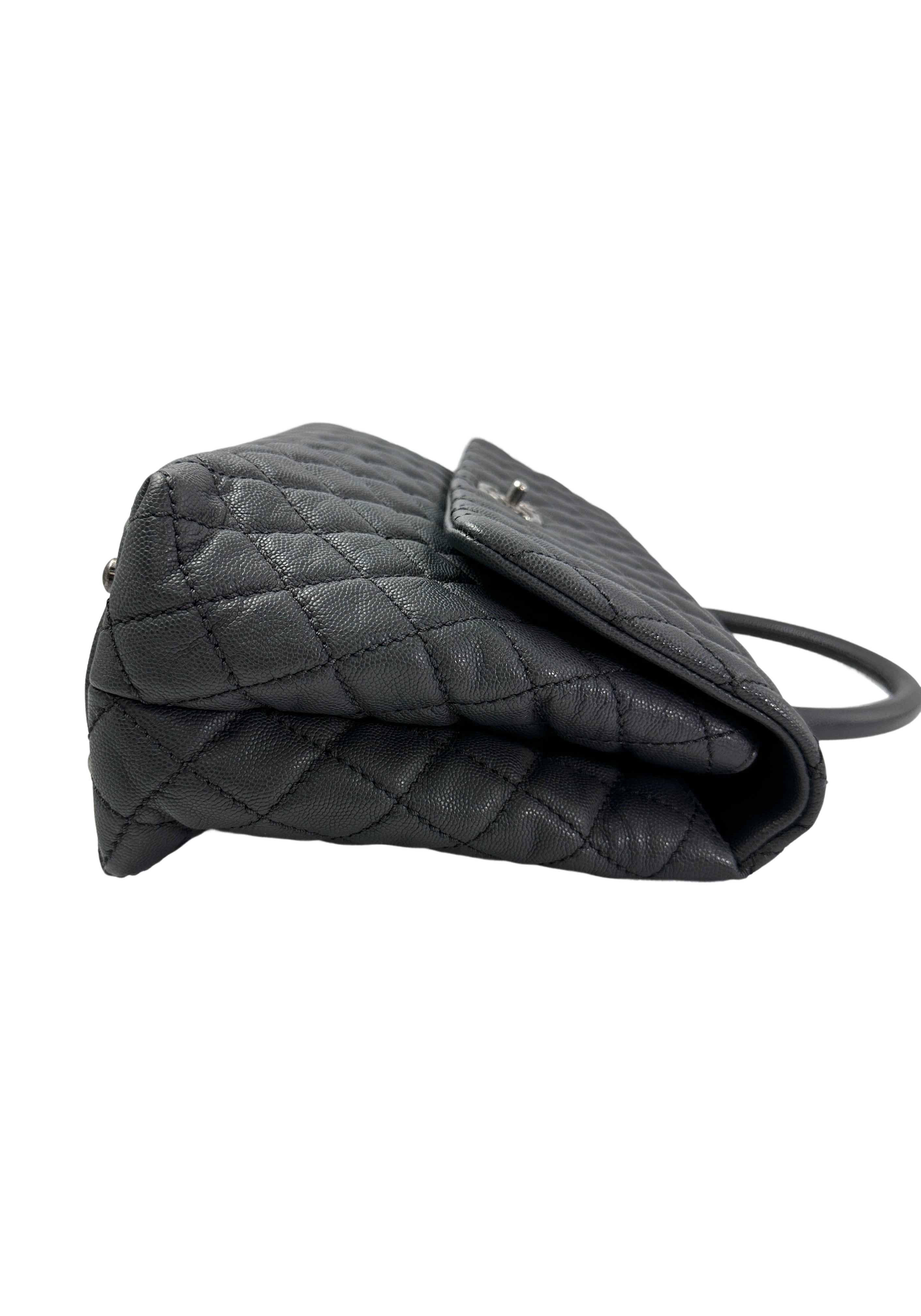 Chanel CoCo Handle Grey Quilted Calfksin Large Size Shoulder Bag(21***50) CC1968