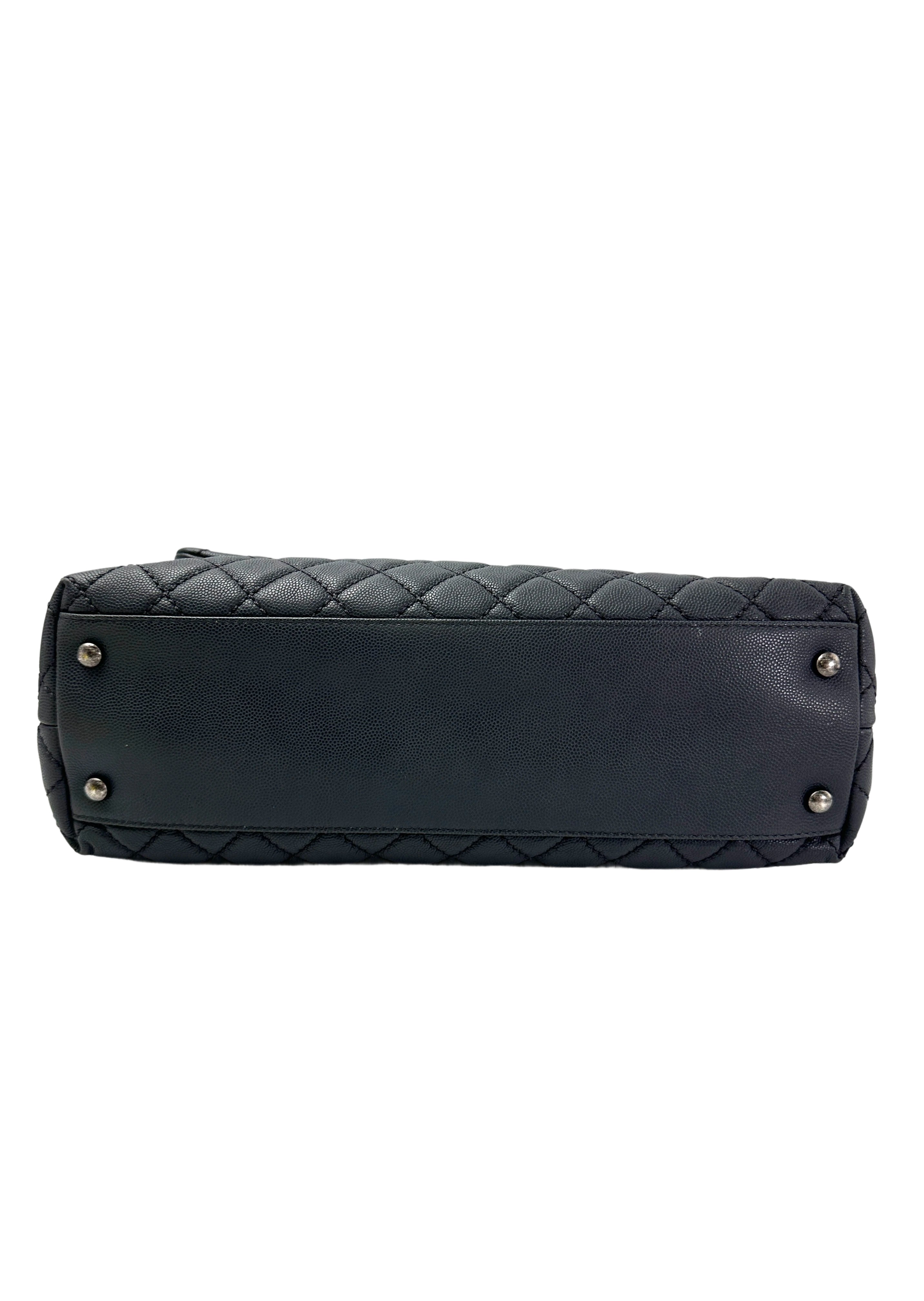 Chanel CoCo Handle Grey Quilted Calfksin Large Size Shoulder Bag(21***50) CC1968