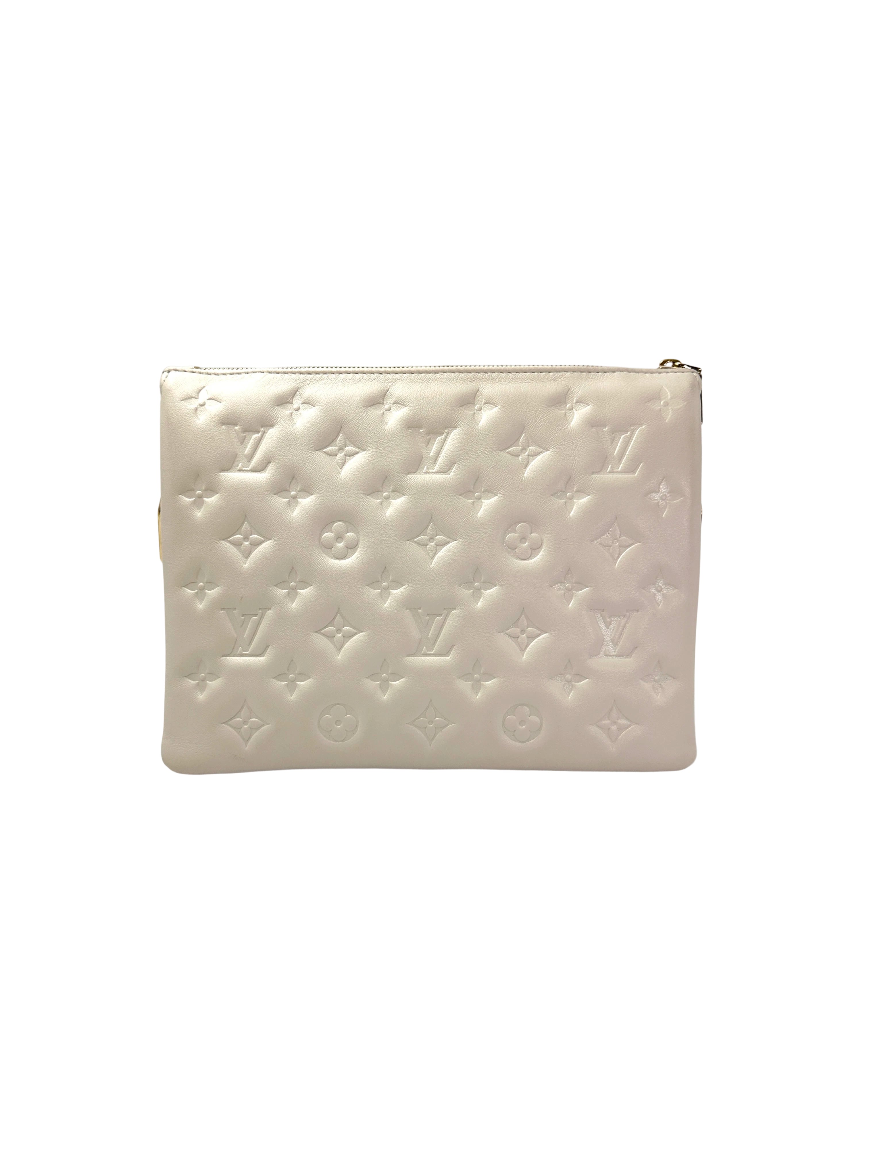 Louis Vuitton Coussin White Monogram Embossed Leather Shoulder Bag LV2742
