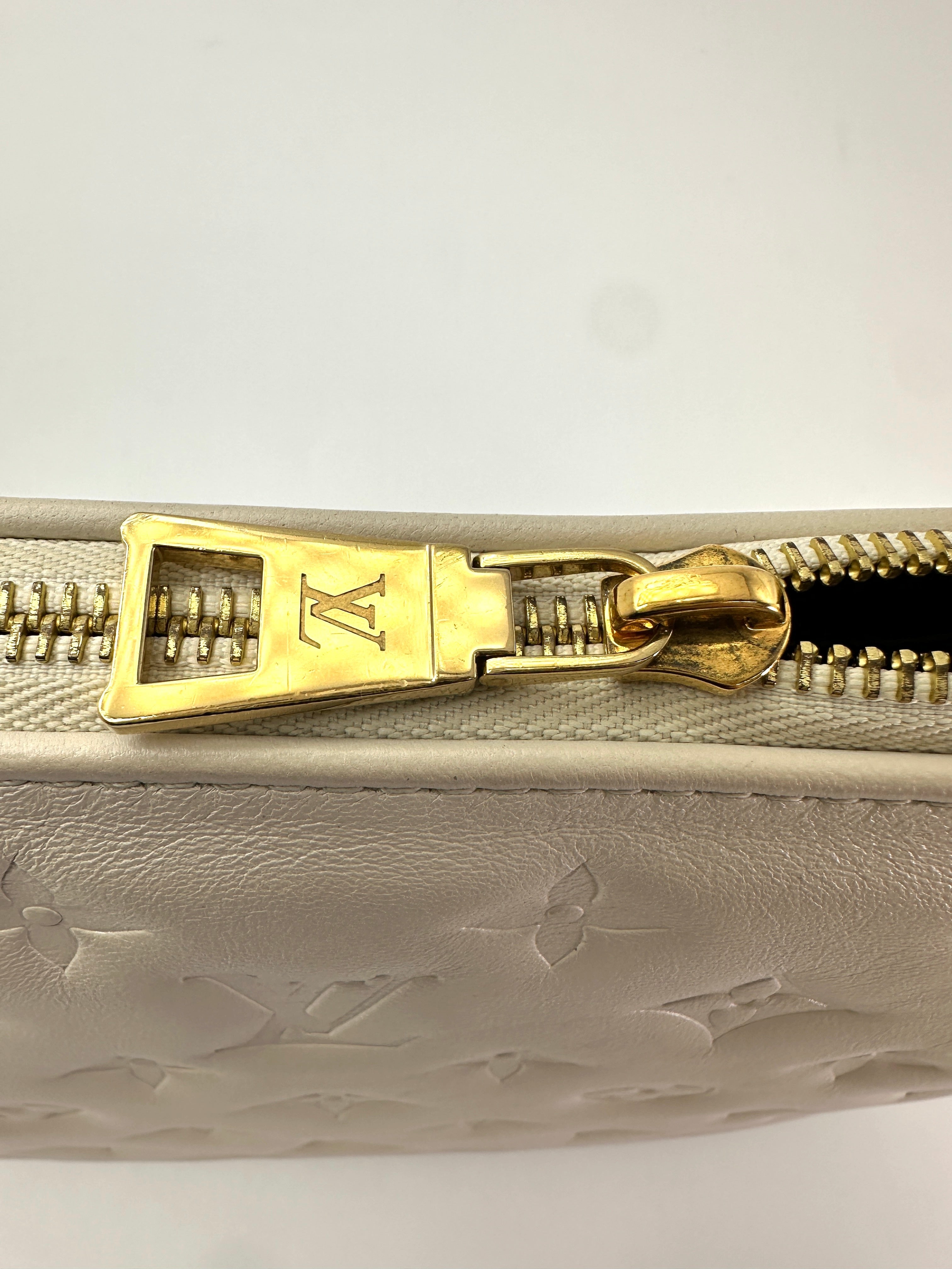 Louis Vuitton Coussin White Monogram Embossed Leather Shoulder Bag LV2742