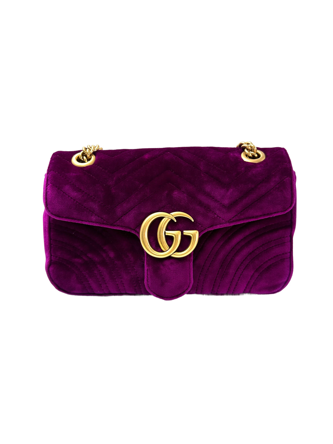 Gucci GG Marmont Purple Velvet Shoulder Bag GG995