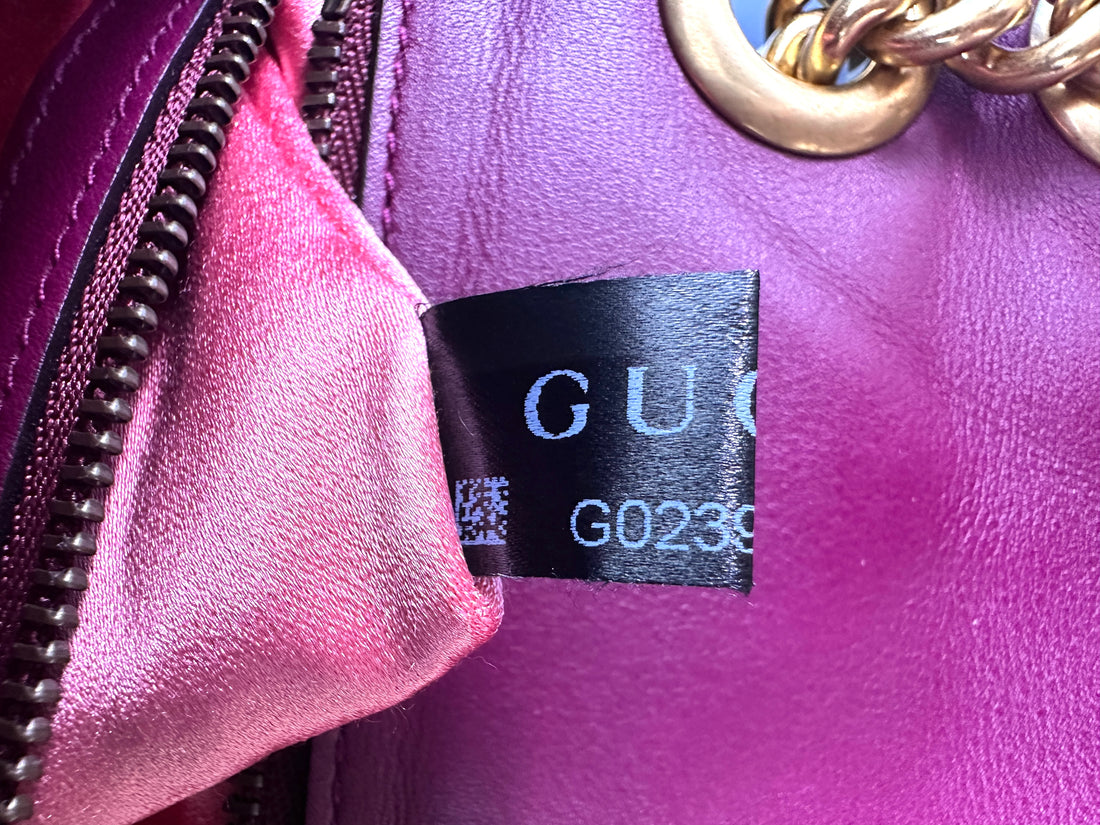 Gucci GG Marmont Purple Velvet Shoulder Bag GG995