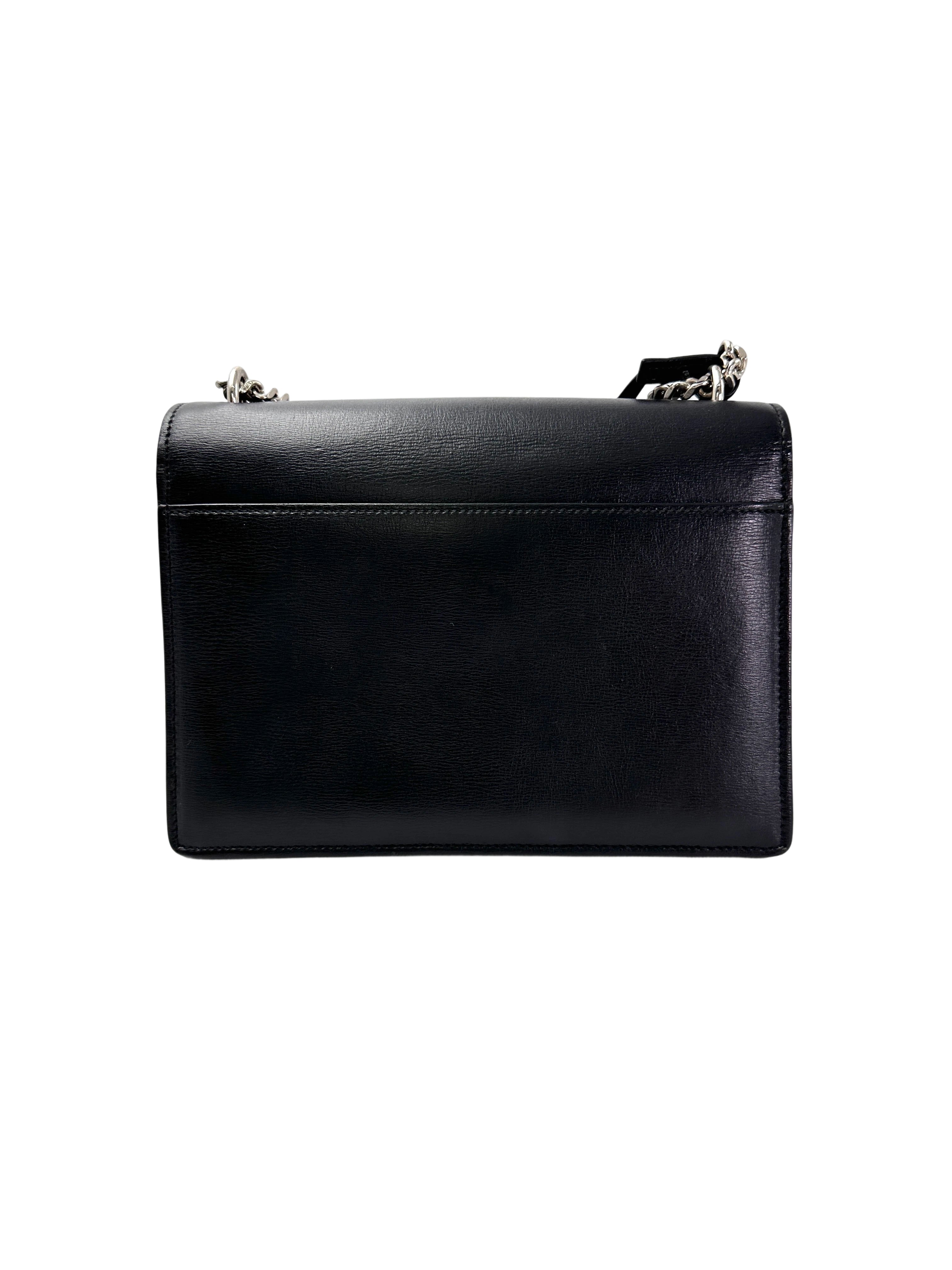 Saint Laurent Sunset Black Leather Medium Size Shoulder Bag SL234