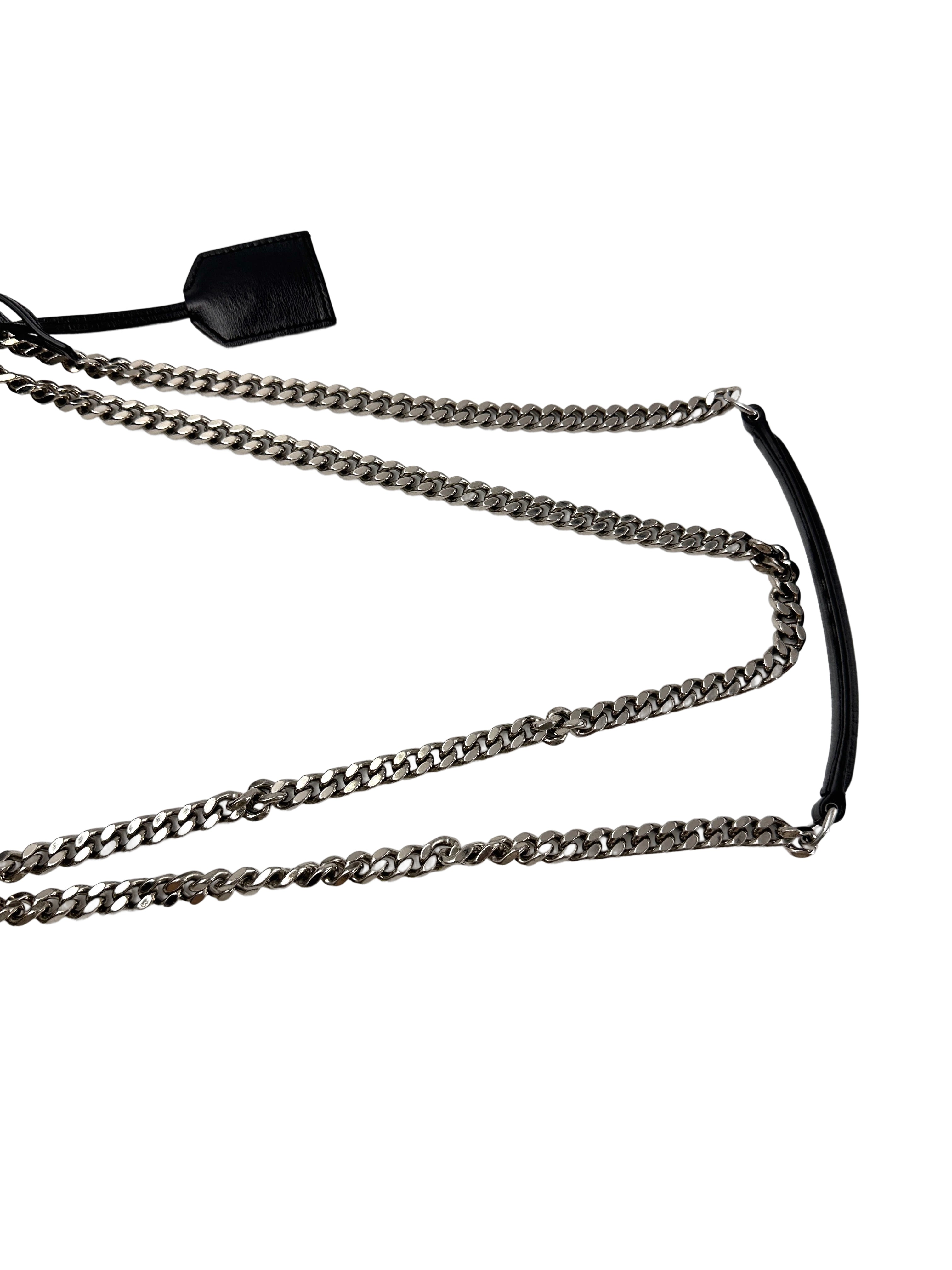 Saint Laurent Sunset Black Leather Medium Size Shoulder Bag SL234