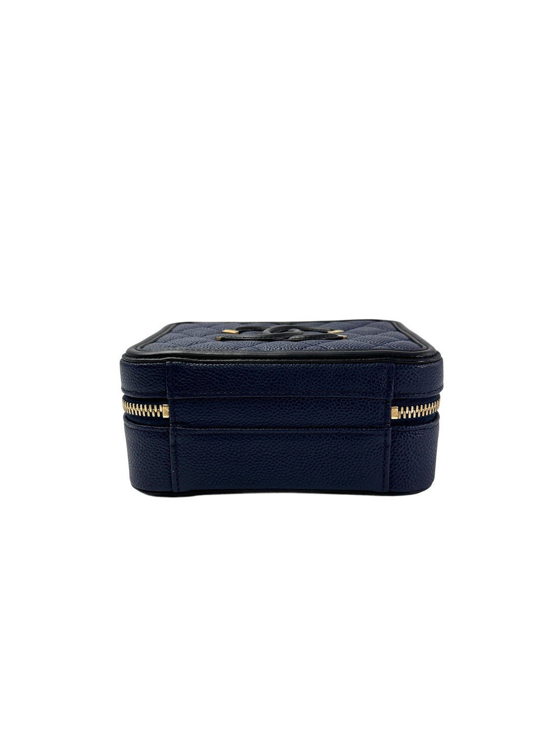 Chanel CC Filigree Navy Quilted Leather Small Size Vanity Case(26***32) CC1967