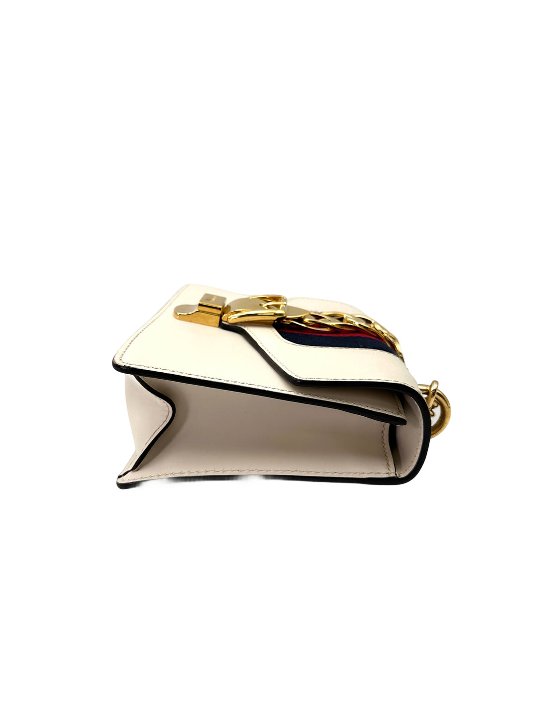 Gucci Sylvie White Leather Shoulder Bag GG996