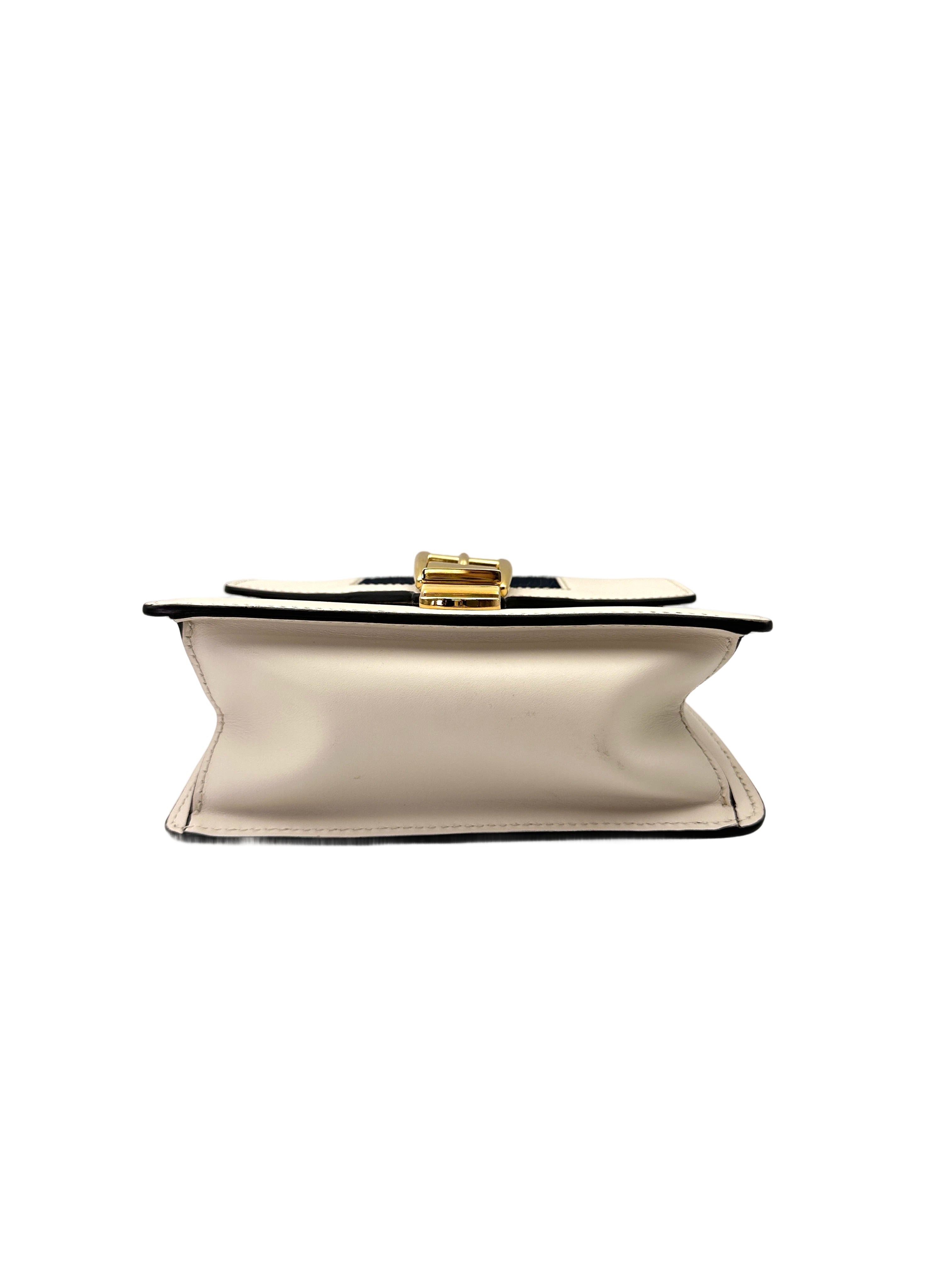 Gucci Sylvie White Leather Shoulder Bag GG996