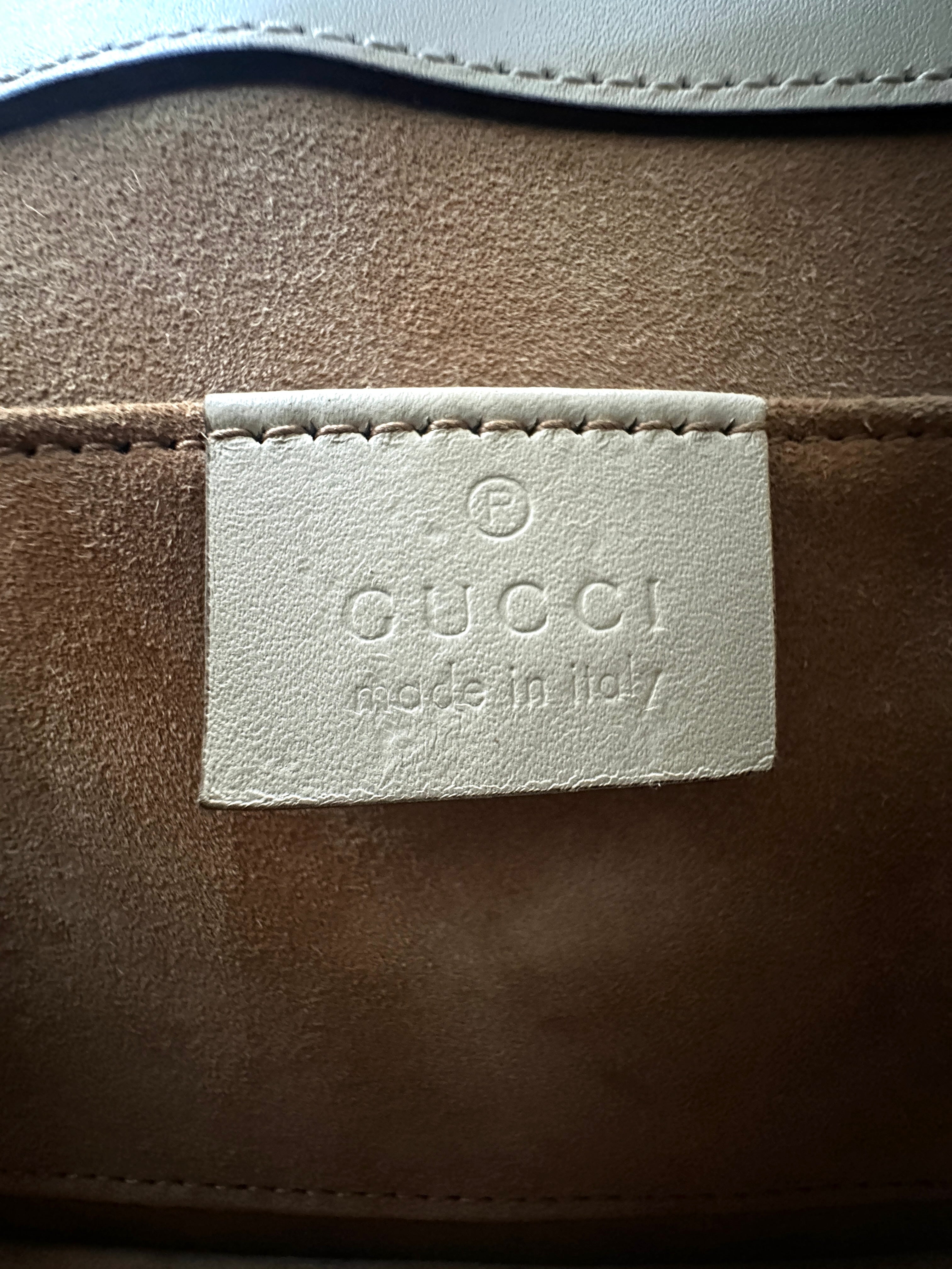 Gucci Sylvie White Leather Shoulder Bag GG996