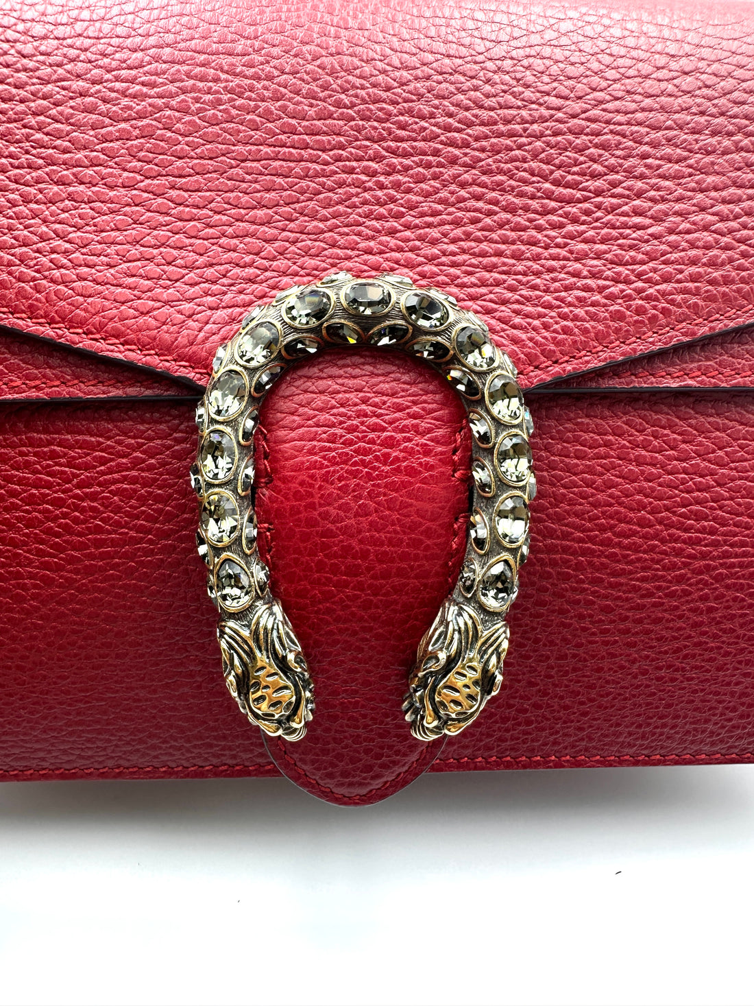 Gucci Dionysus Red Leather Medium Size Shoulder Bag GG1005
