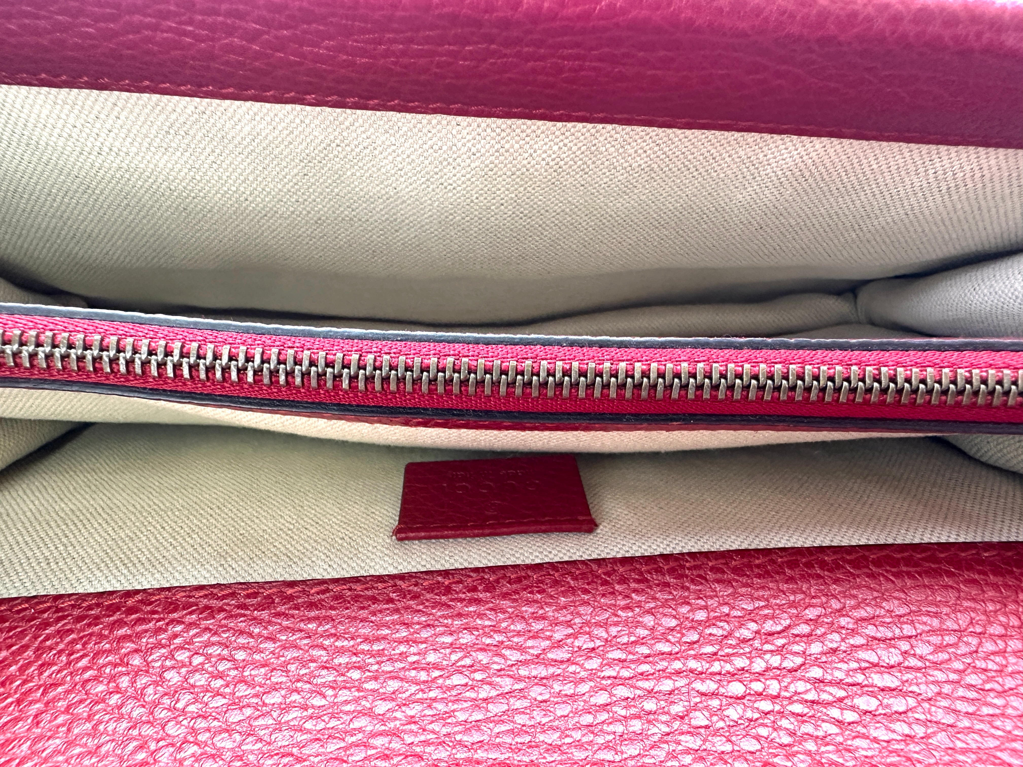 Gucci Dionysus Red Leather Medium Size Shoulder Bag GG1005