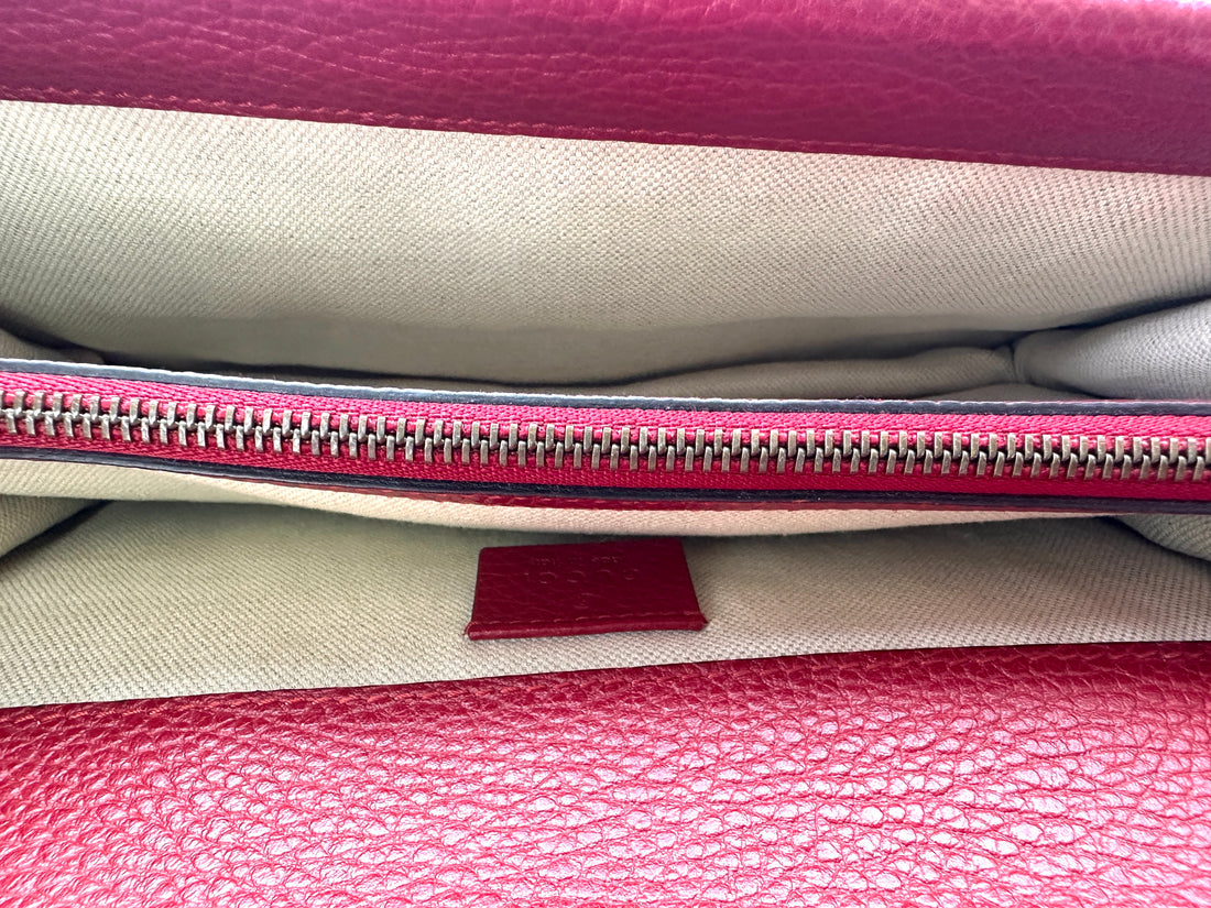 Gucci Dionysus Red Leather Medium Size Shoulder Bag GG1005