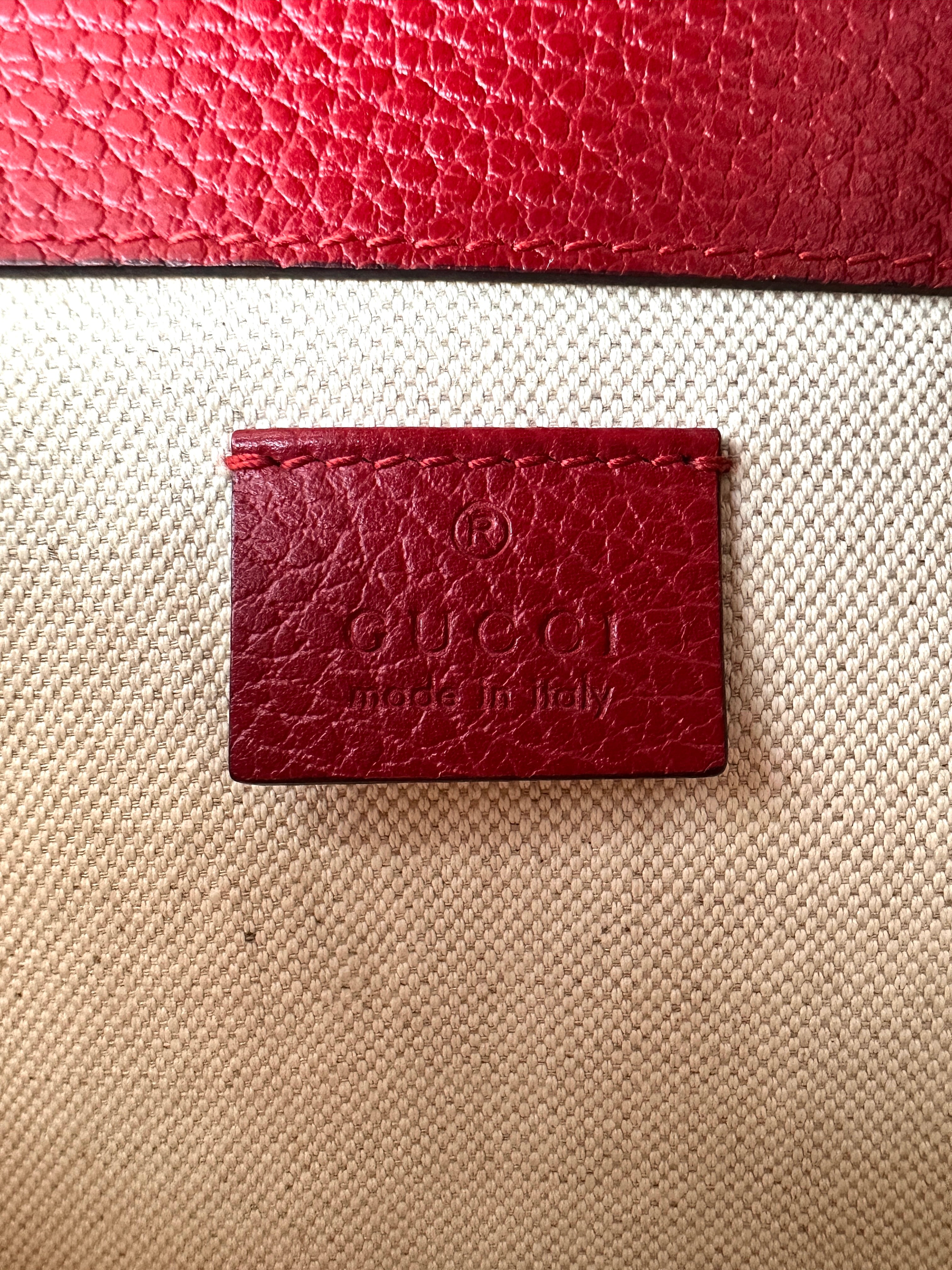 Gucci Dionysus Red Leather Medium Size Shoulder Bag GG1005