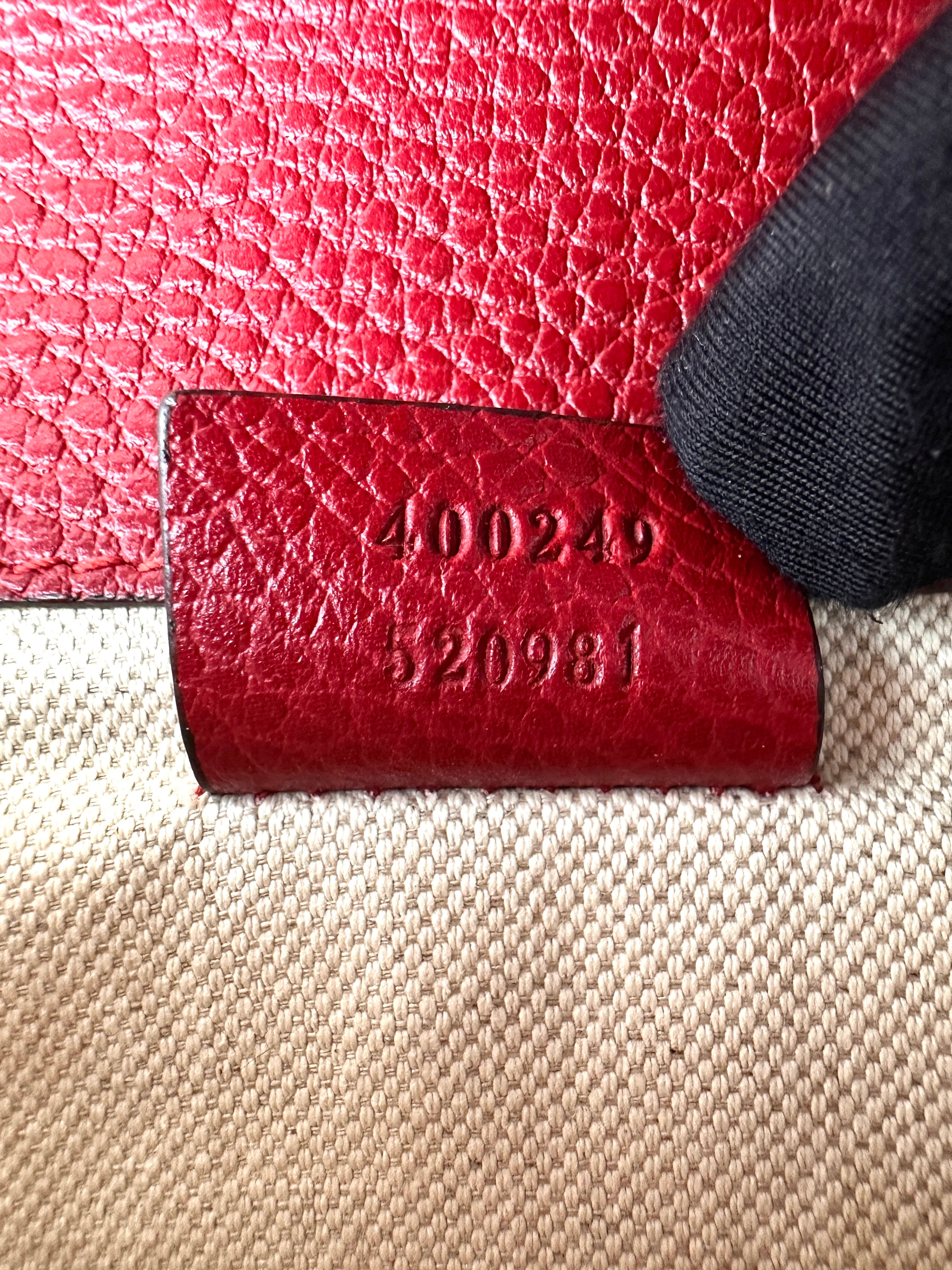 Gucci Dionysus Red Leather Medium Size Shoulder Bag GG1005