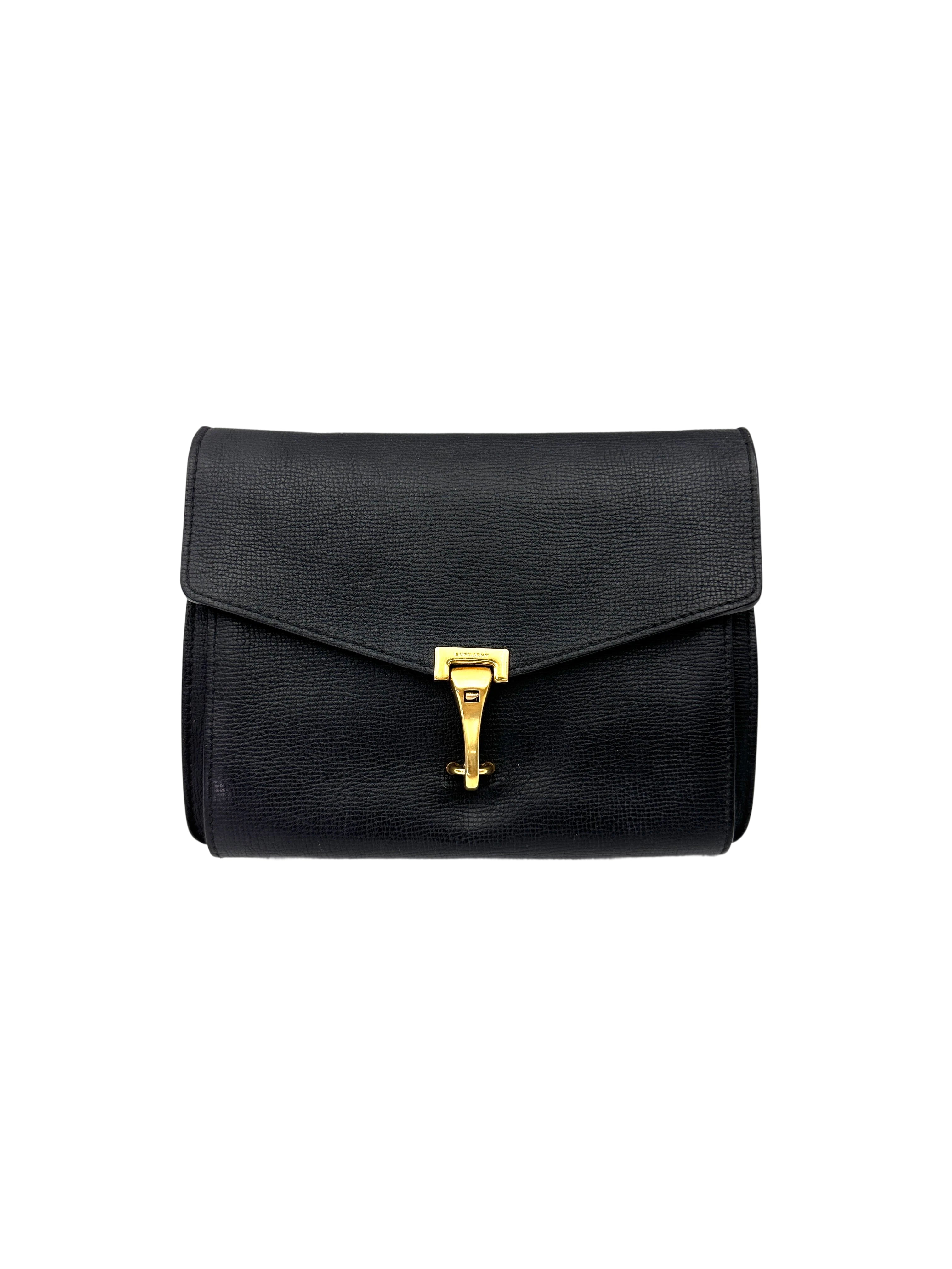 Burberry Macken Black Leather Shoulder Bag BR52
