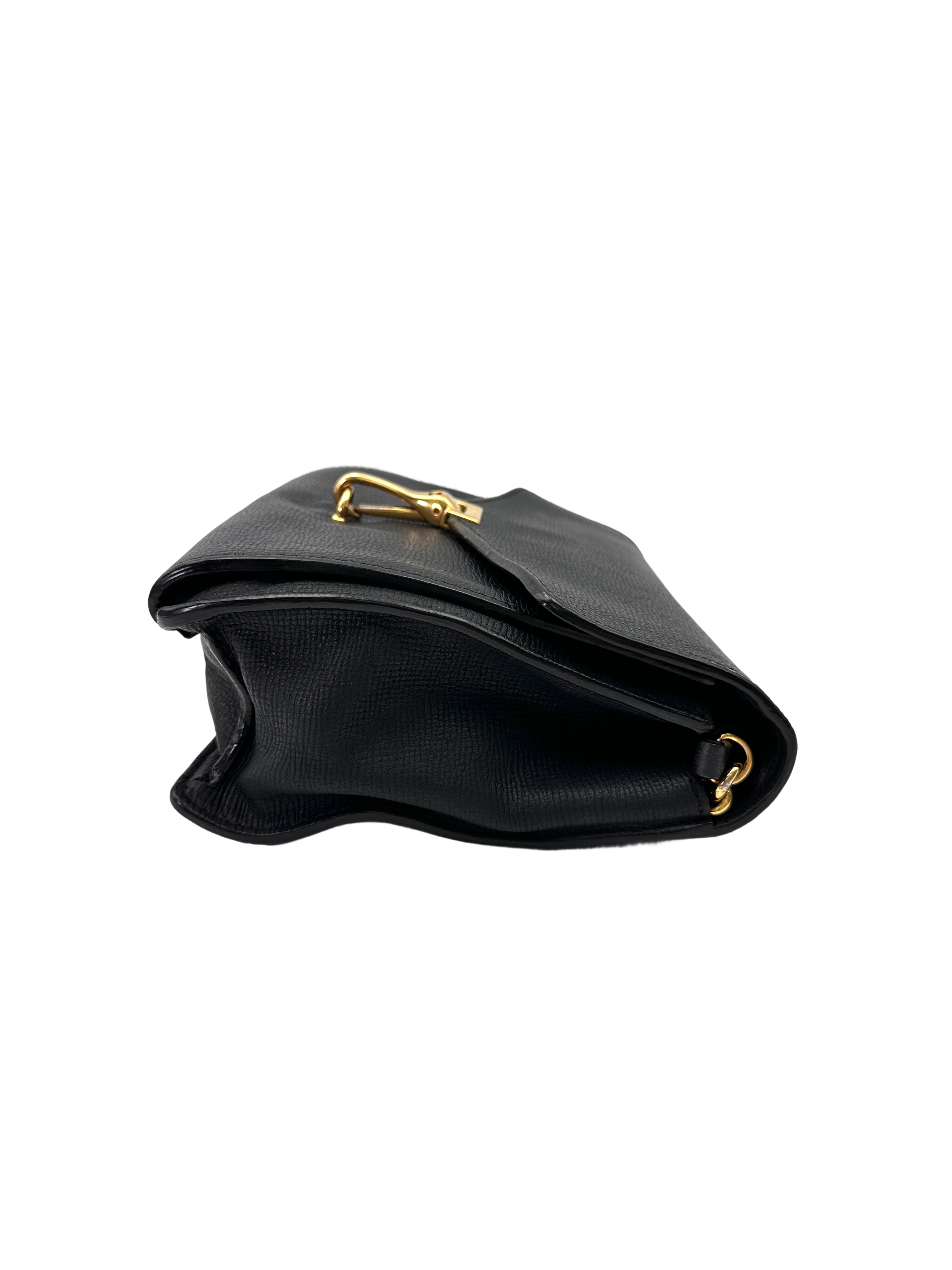Burberry Macken Black Leather Shoulder Bag BR52