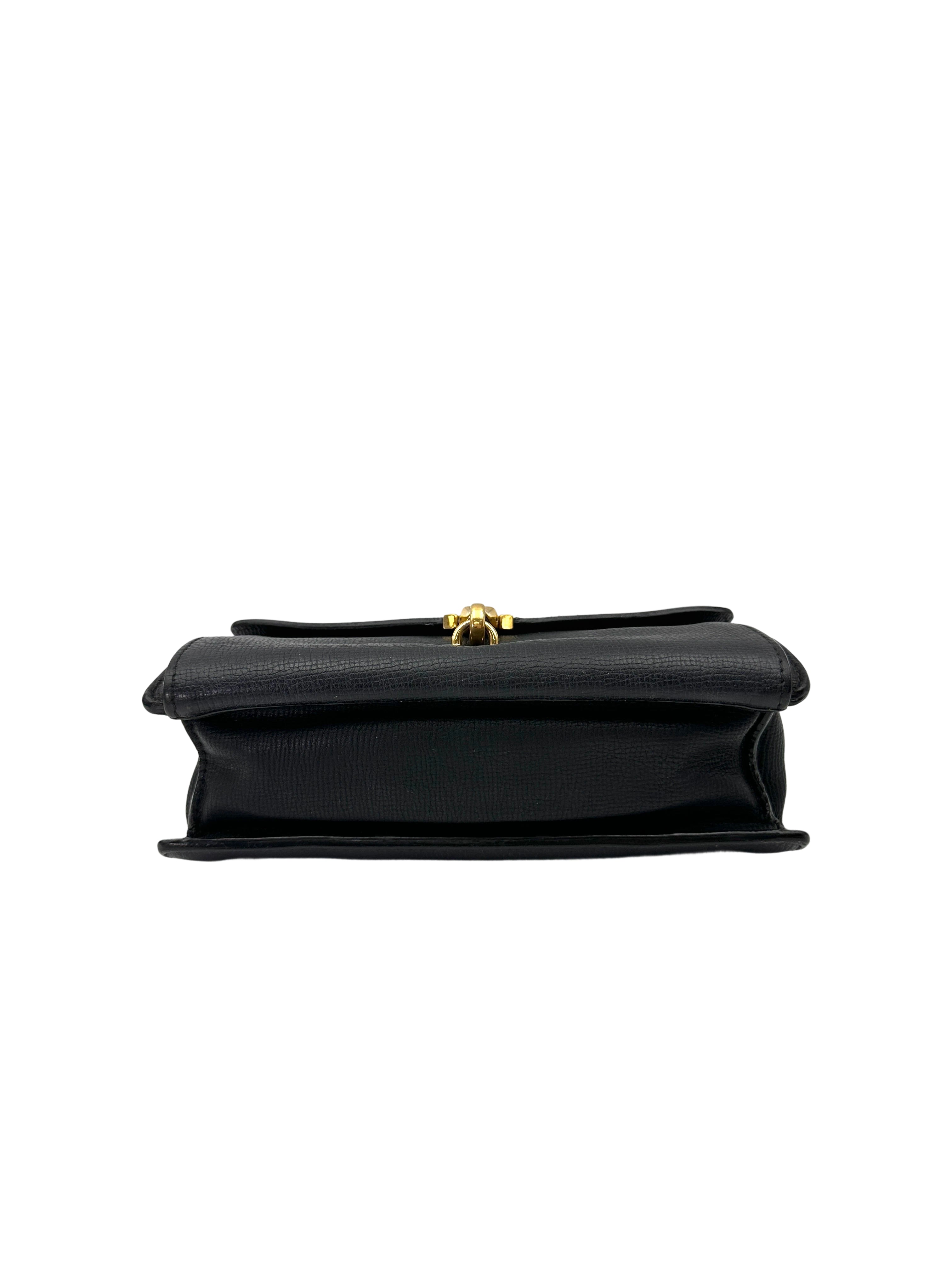 Burberry Macken Black Leather Shoulder Bag BR52