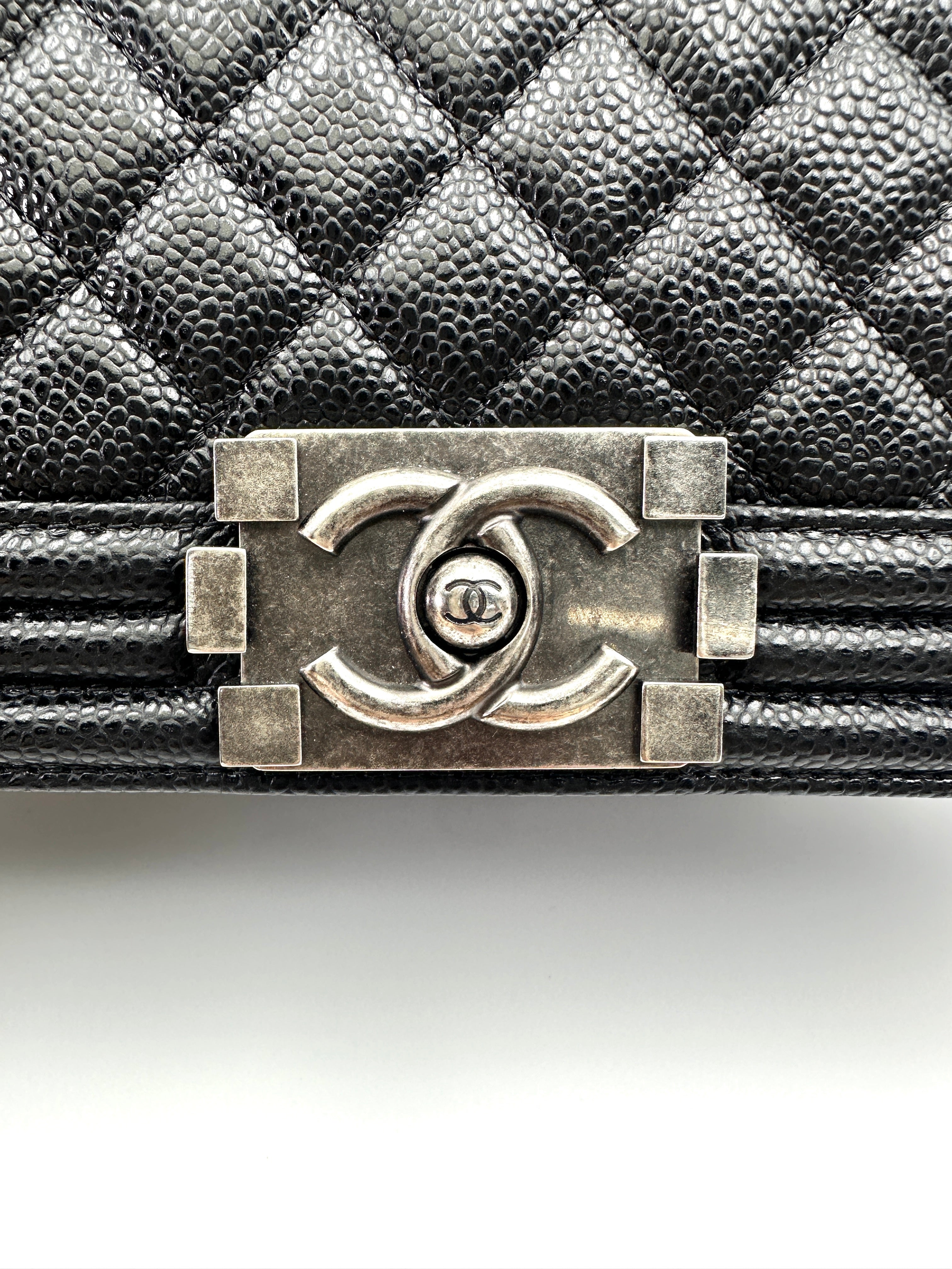 Chanel LeBoy Black Quilted Leather Flap Bag With Silver Buckle(16***63) CC1962