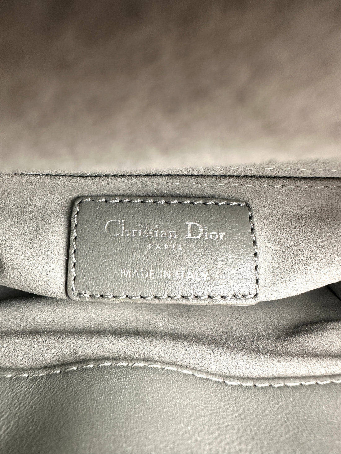 Christian Dior Lady Dior Silver Cannage Leather Handle Bag With Silver Buckle DR733