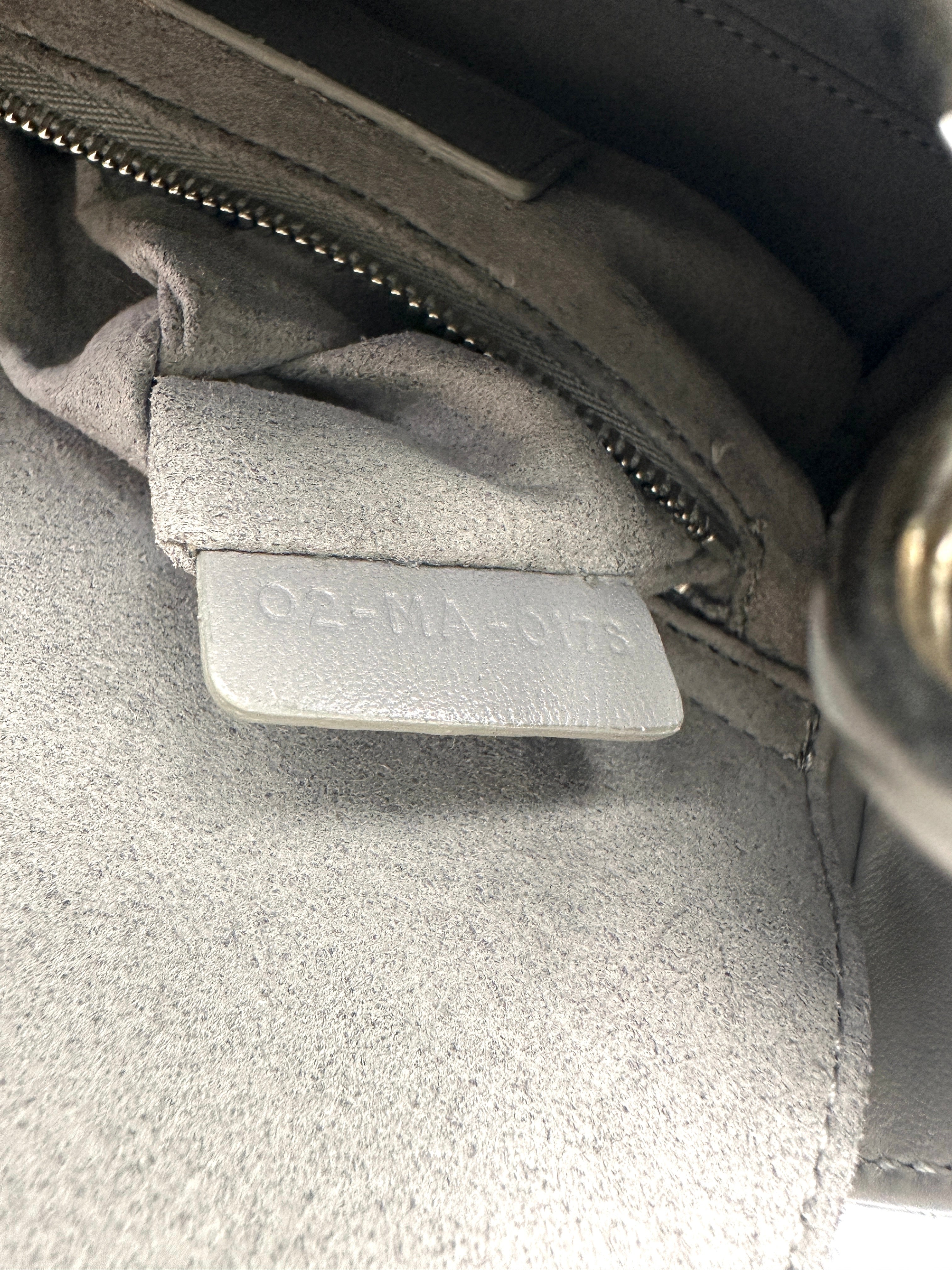 Christian Dior Lady Dior Grey Cannage Lambskin Handle Bag With Silver Buckle DR734