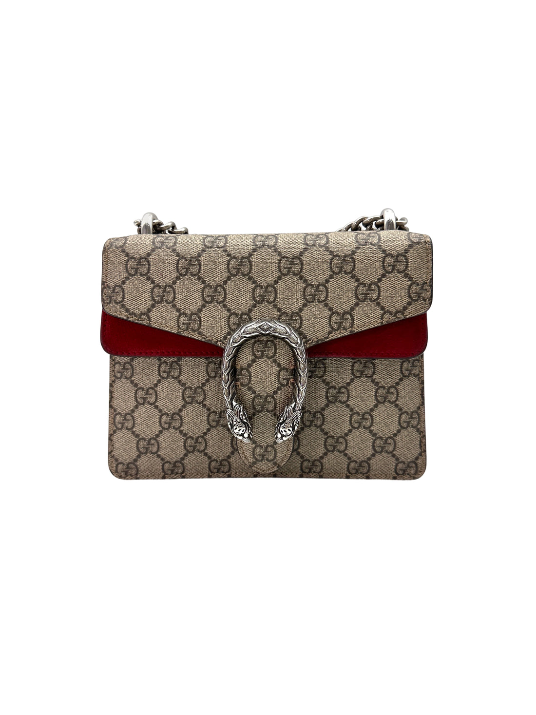 Gucci Dionysus GG Supreme Canvas Small Size Shoulder Bag With Red Tirm GG1018