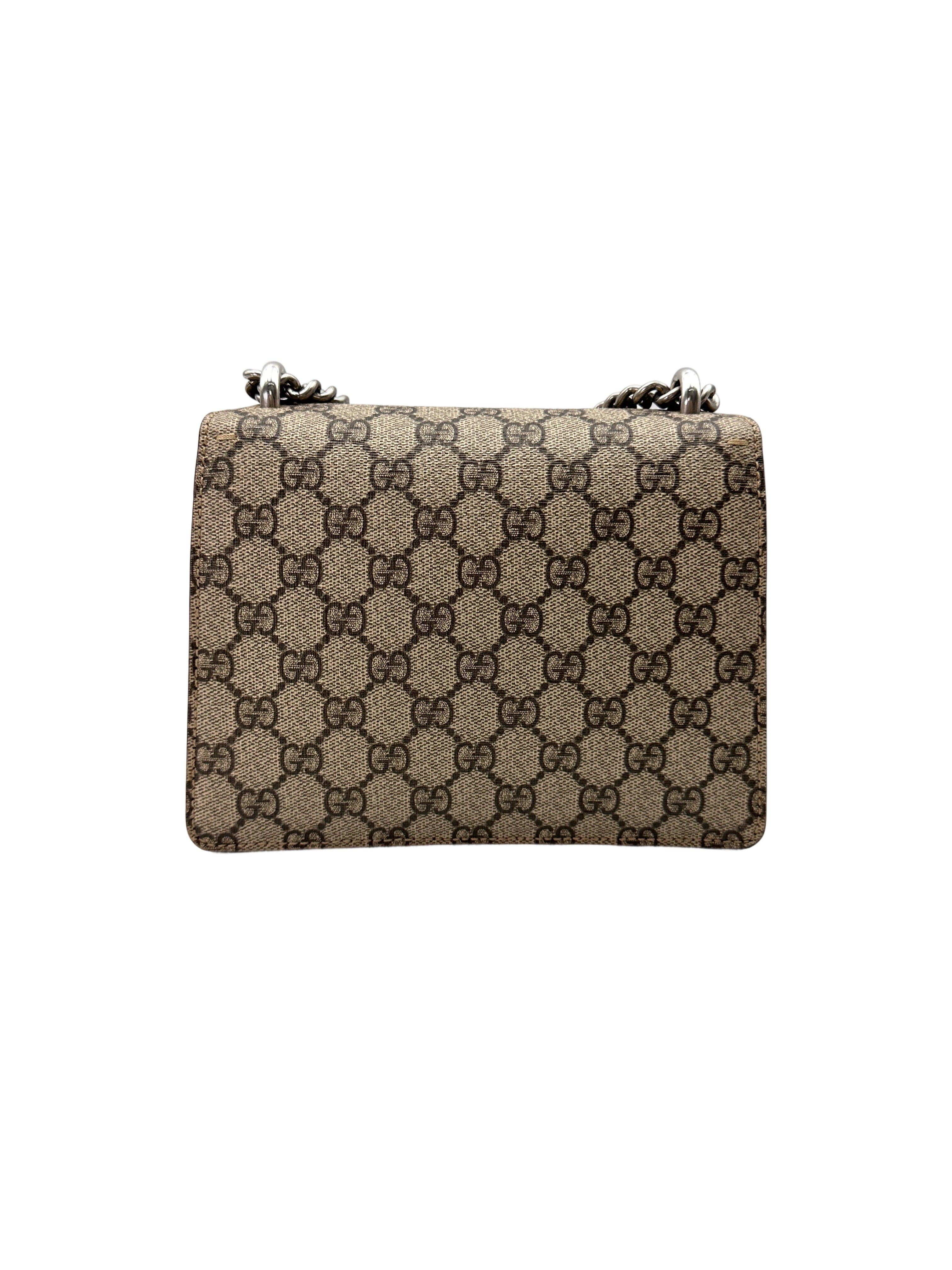 Gucci Dionysus GG Supreme Canvas Small Size Shoulder Bag With Red Tirm GG1018