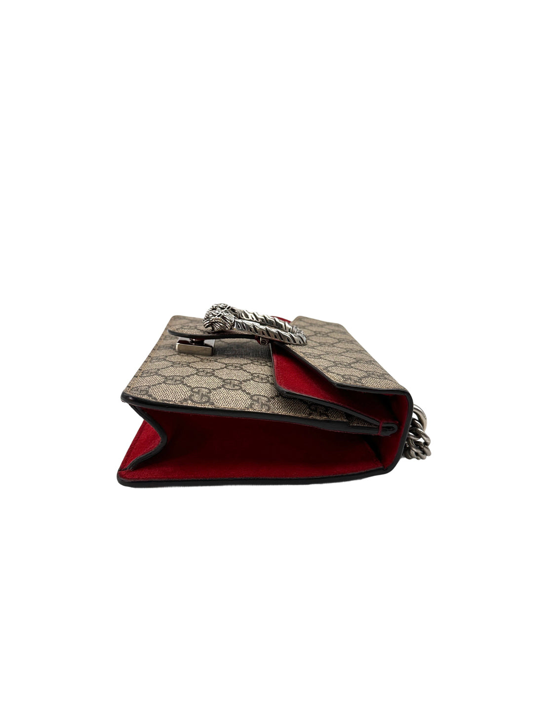 Gucci Dionysus GG Supreme Canvas Small Size Shoulder Bag With Red Tirm GG1018