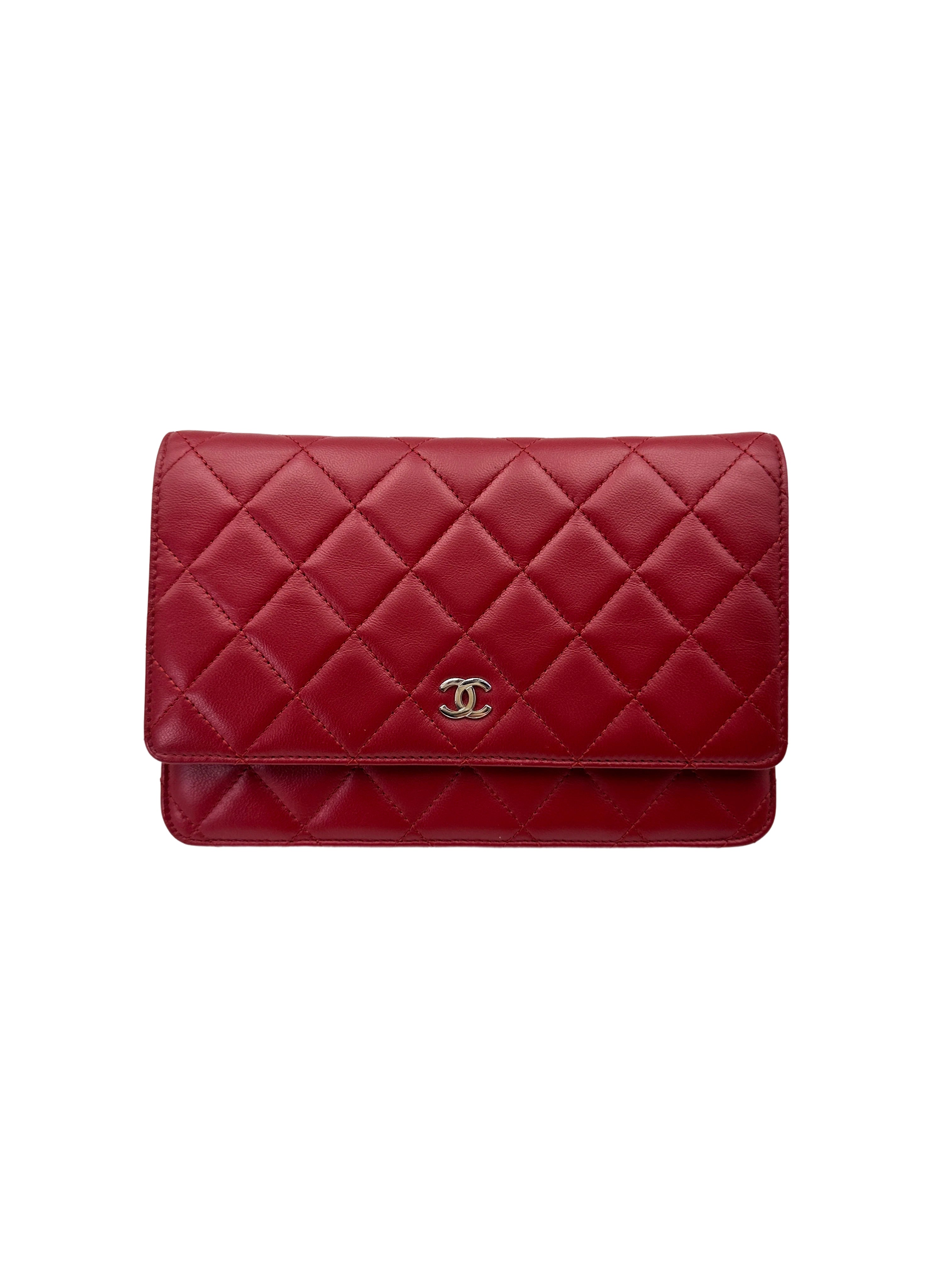 Chanel Red Quilted Leather Wallet On Chain(16***93) CC1963