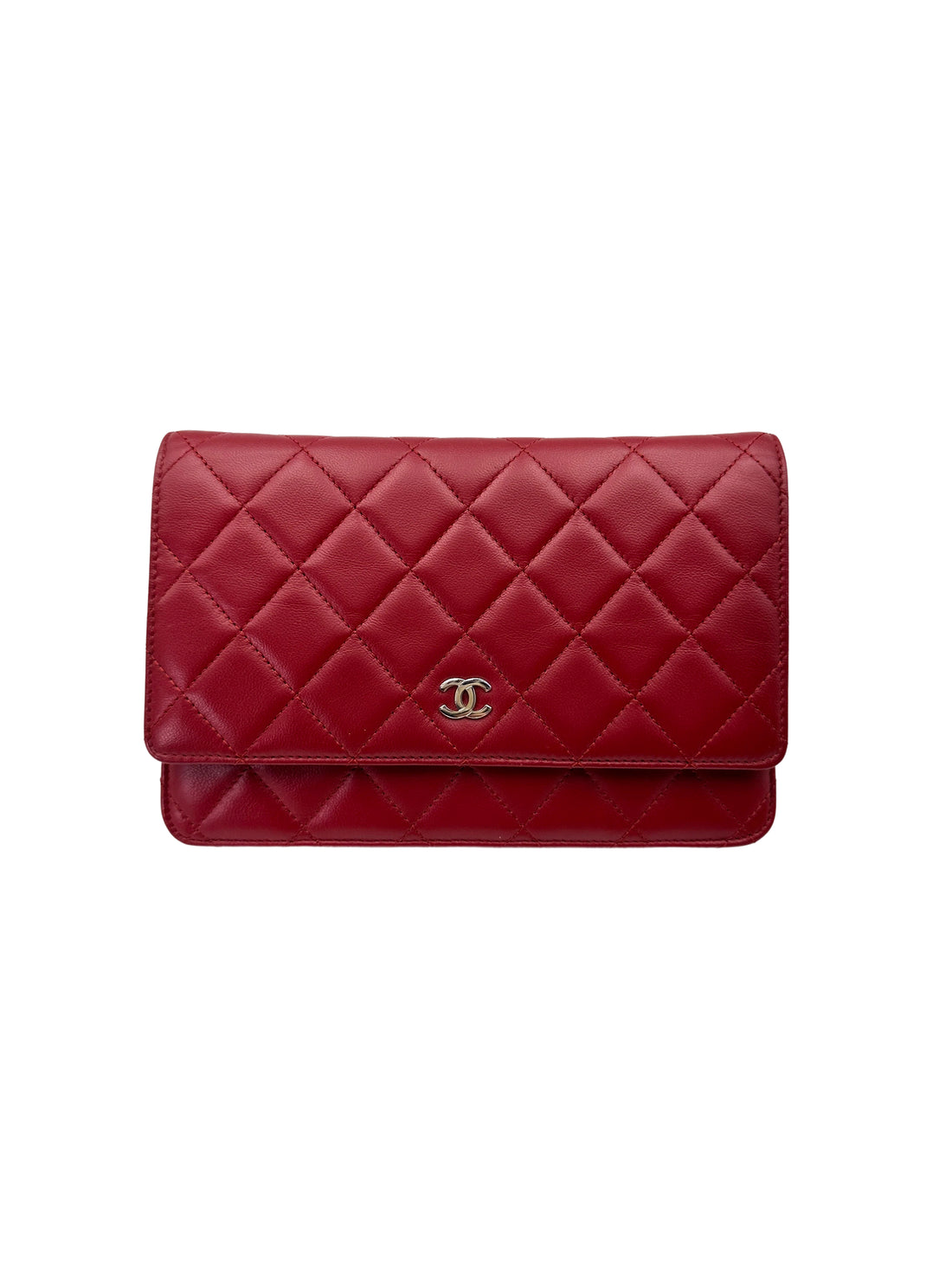 Chanel Red Quilted Leather Wallet On Chain(16***93) CC1963