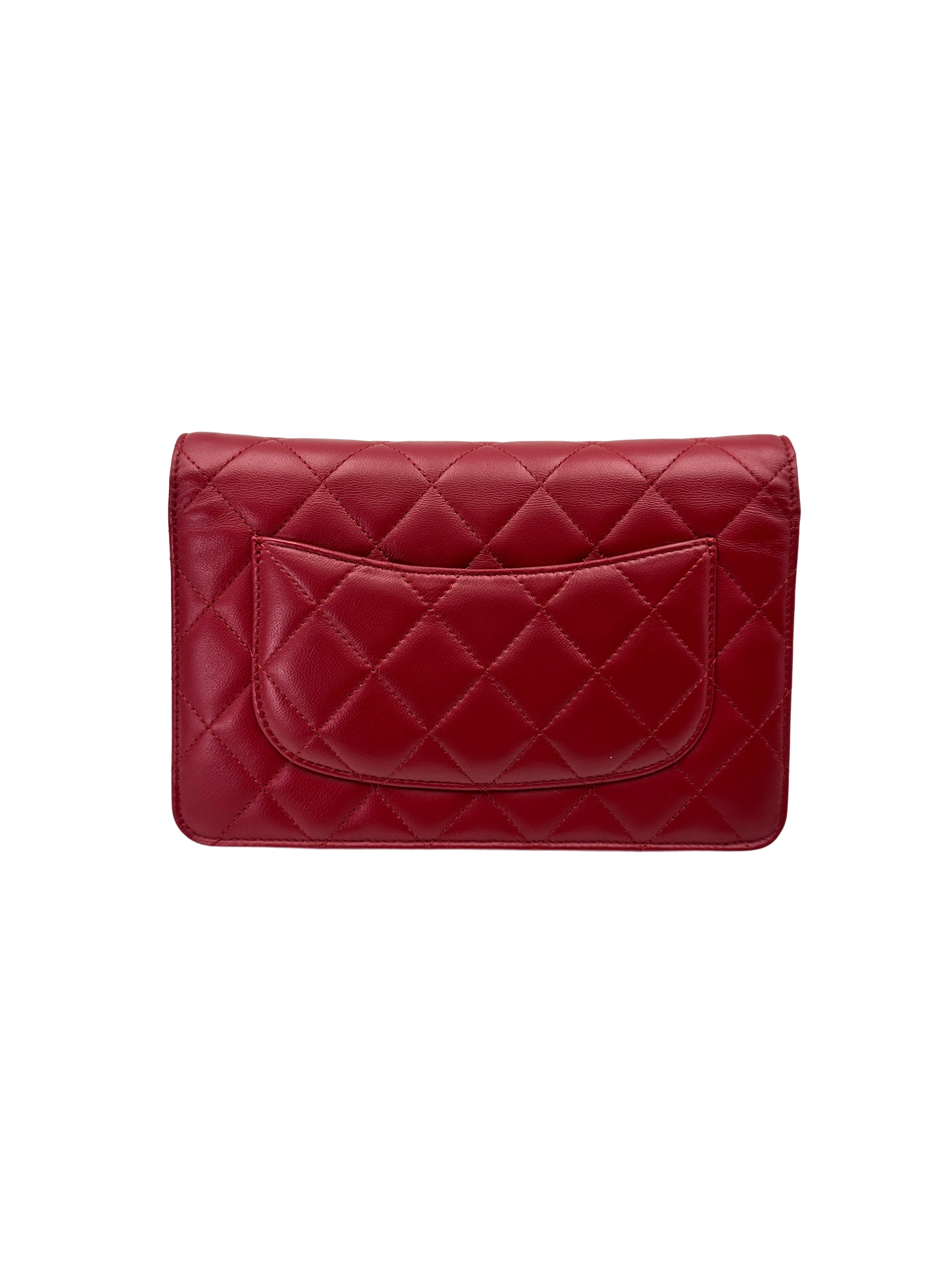 Chanel Red Quilted Leather Wallet On Chain(16***93) CC1963