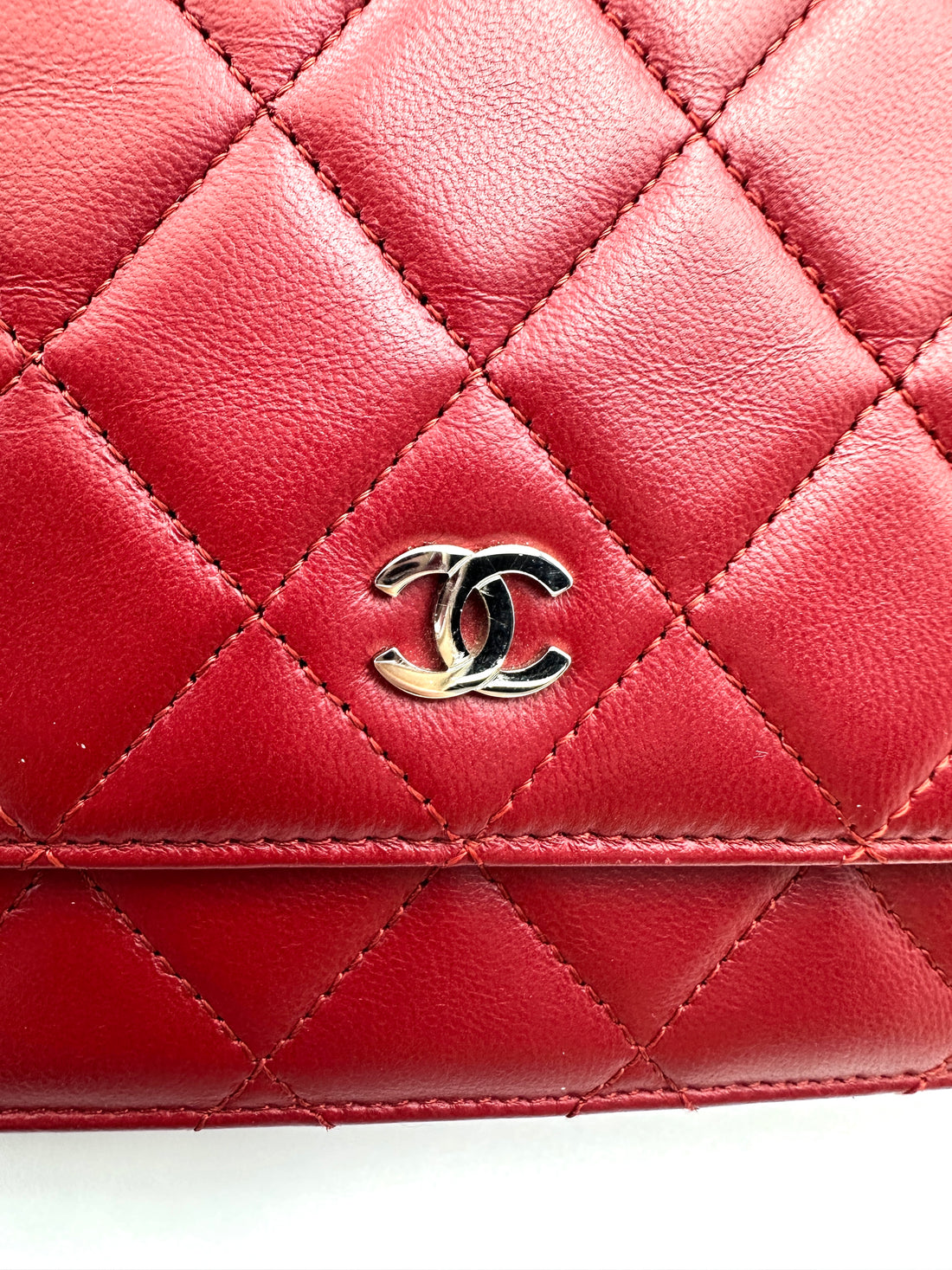 Chanel Red Quilted Leather Wallet On Chain(16***93) CC1963