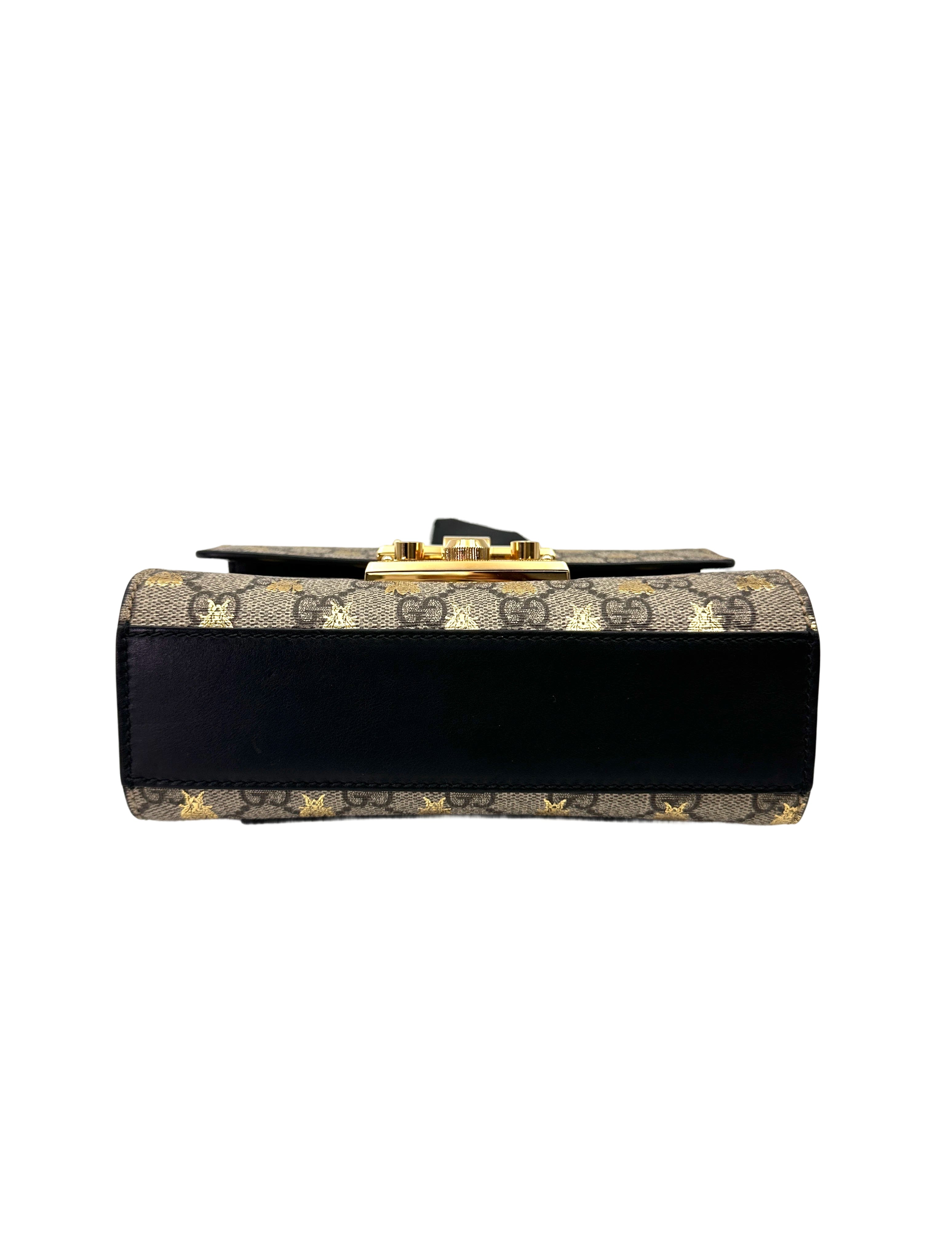 Gucci Padlock Bee Star GG Canvas Leather Shoulder Bag GG991