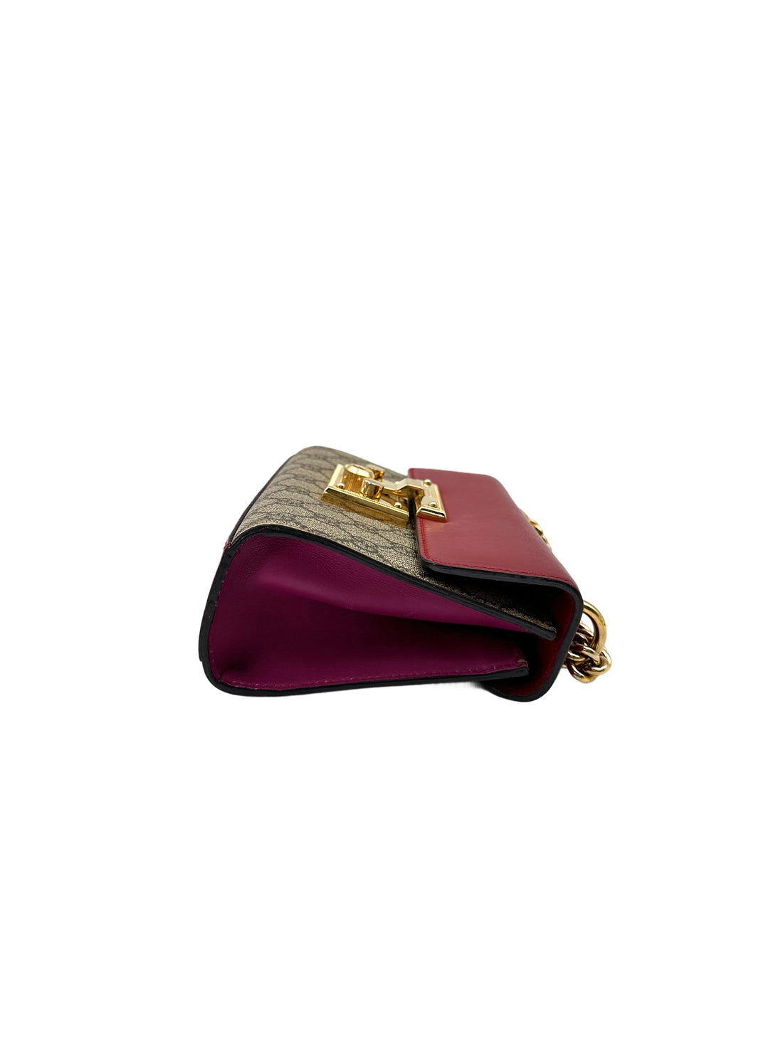 Gucci Padlock GG Canvas & Red Leather Small Size Shoulder Bag GG992