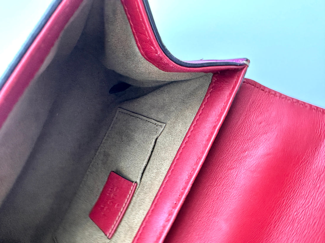 Gucci Padlock GG Canvas & Red Leather Small Size Shoulder Bag GG992