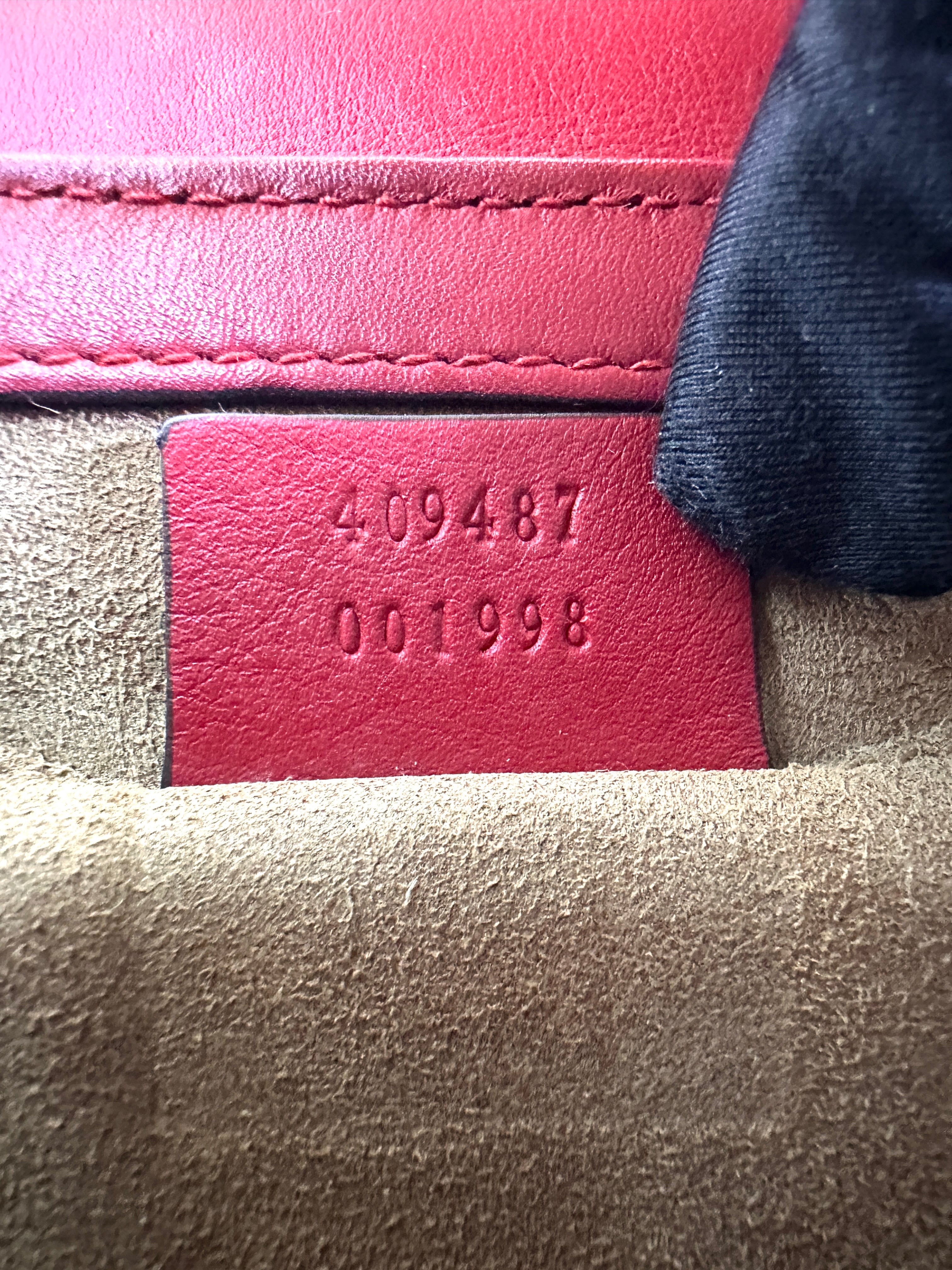 Gucci Padlock GG Canvas & Red Leather Small Size Shoulder Bag GG992