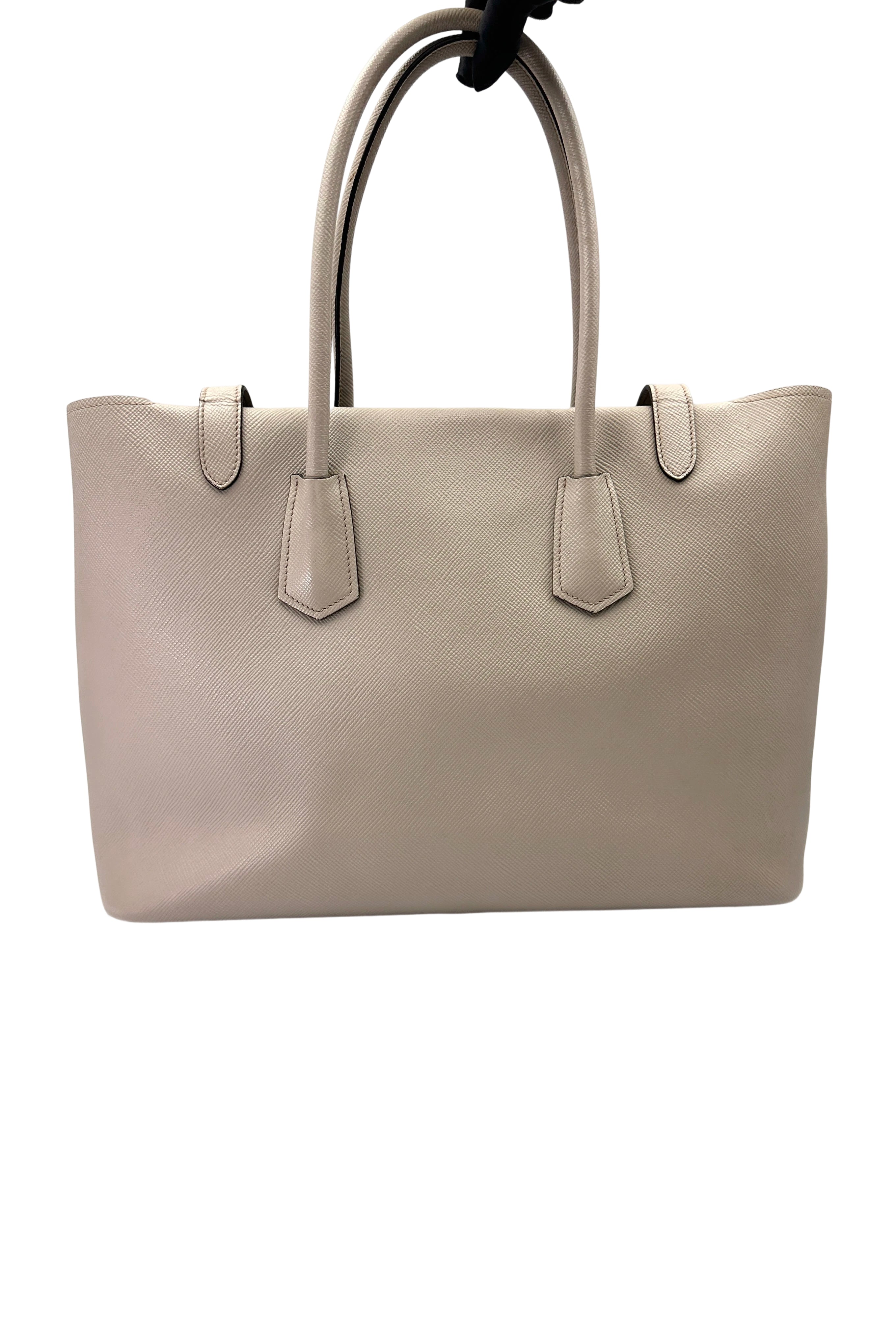 Prada Galleria Grey Saffiano Leather Handle Bag PR342