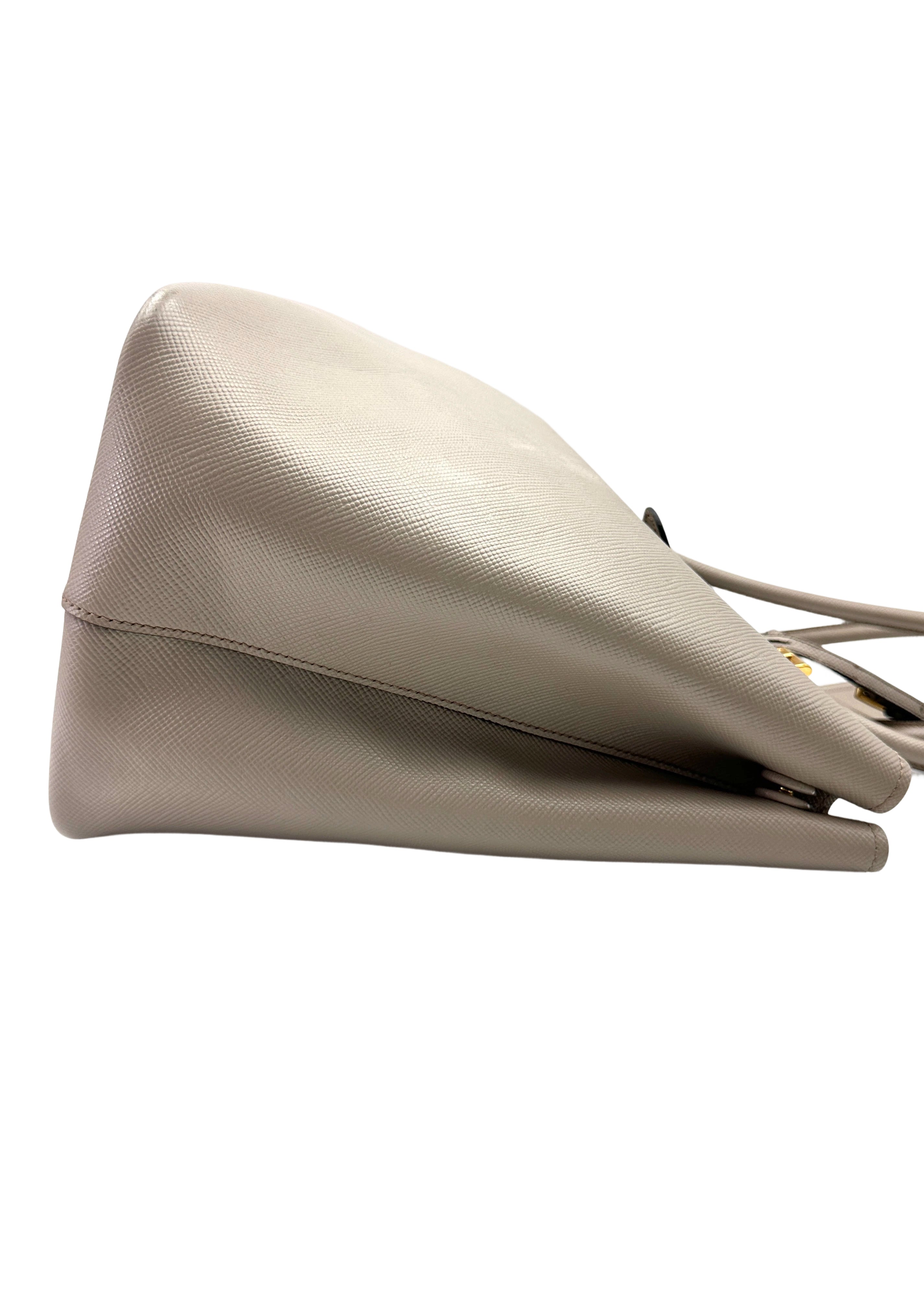 Prada Galleria Grey Saffiano Leather Handle Bag PR342