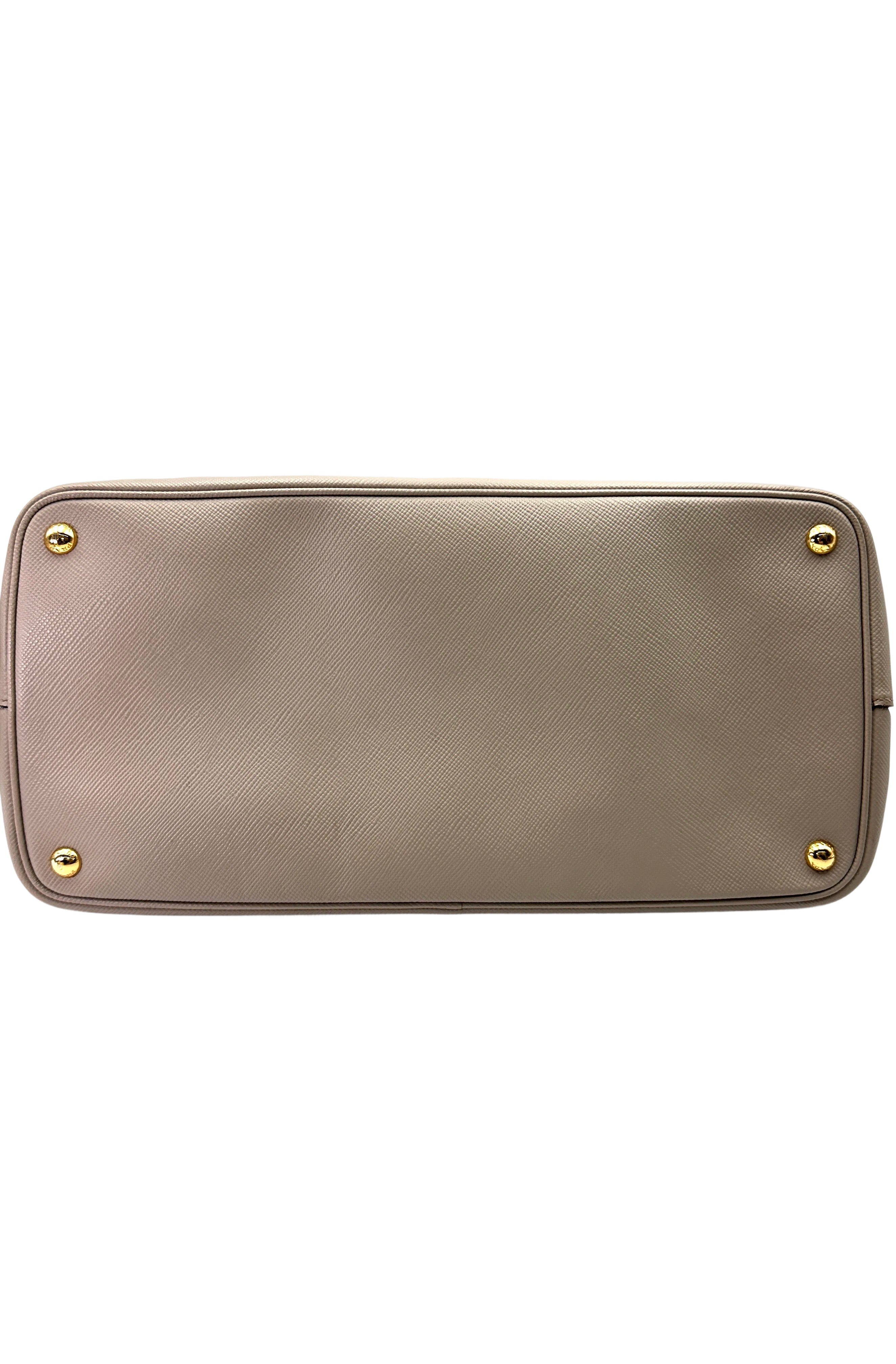 Prada Galleria Grey Saffiano Leather Handle Bag PR342