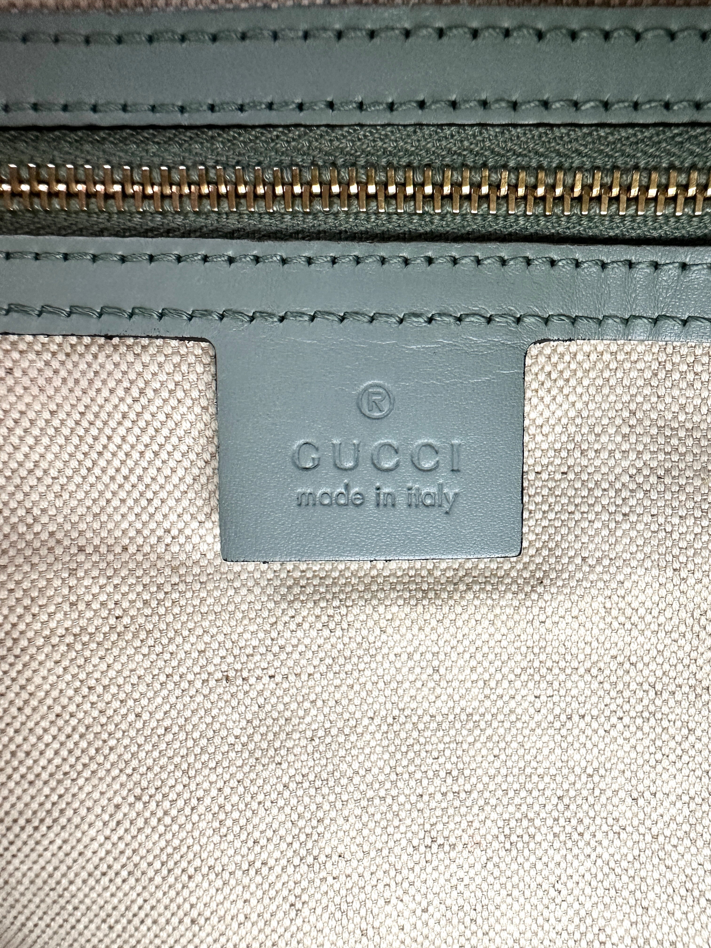 Gucci GG Canvas Boston Bag With Blue Stripe GG999