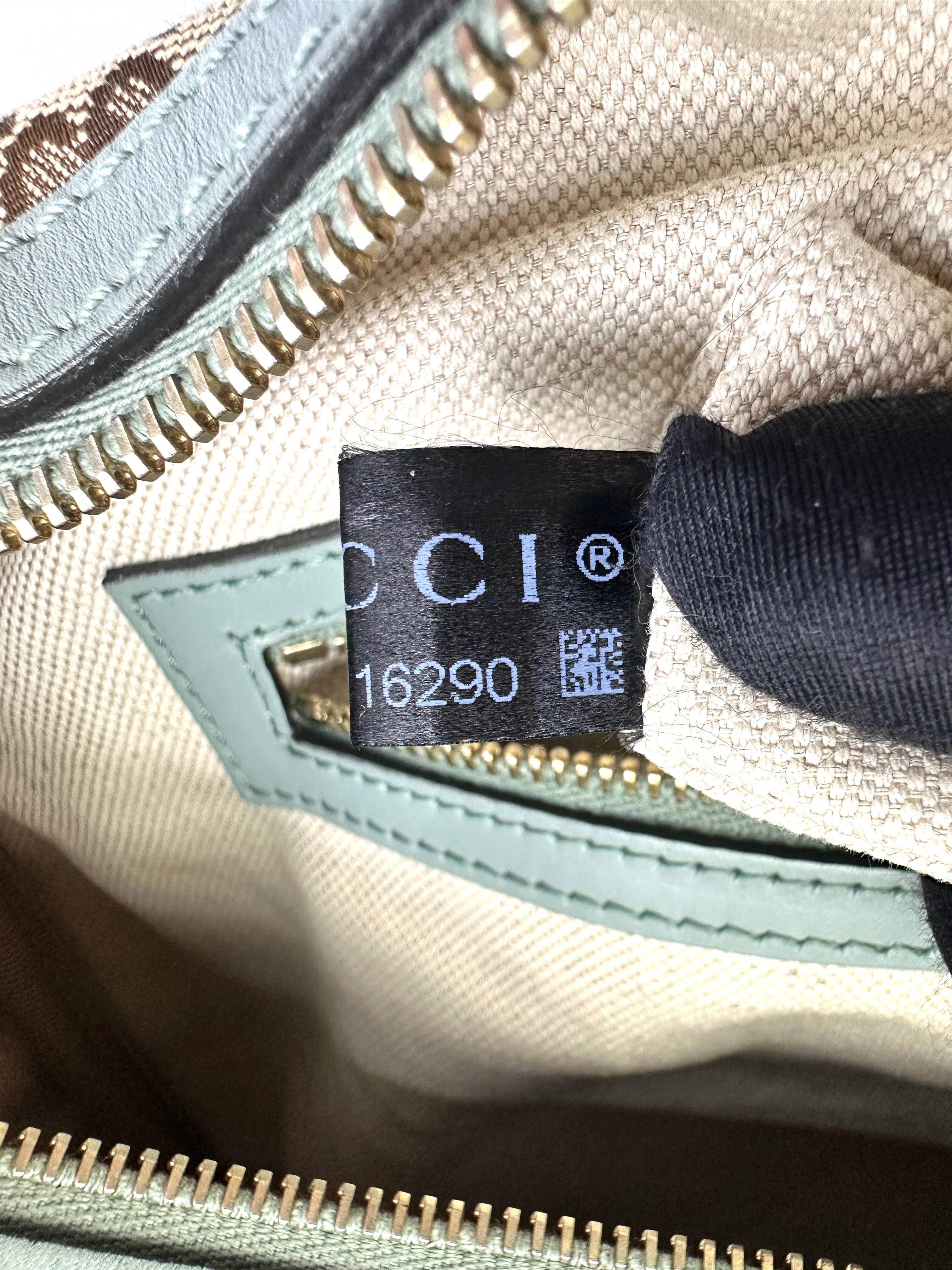 Gucci GG Canvas Boston Bag With Blue Stripe GG999