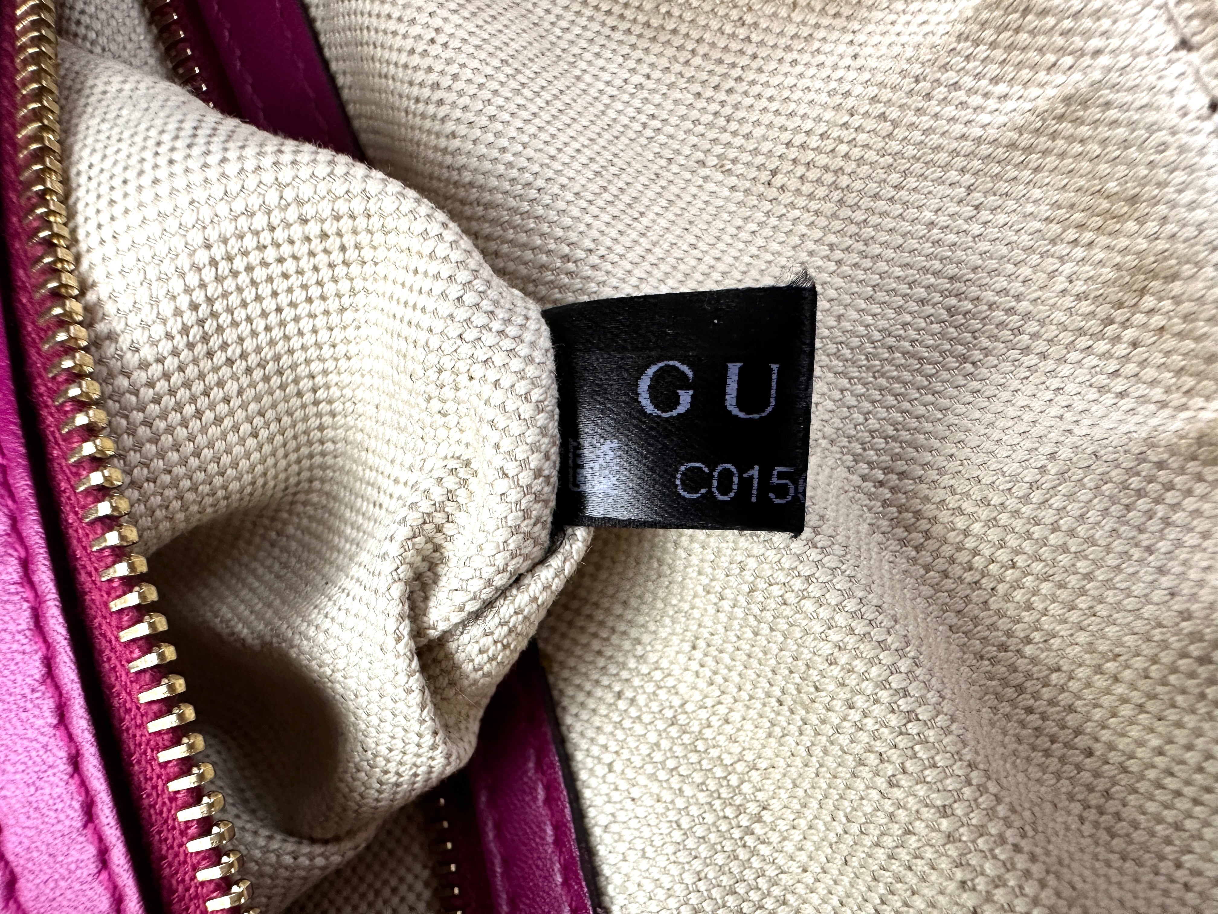 Gucci GG Canvas Boston Bag With Purple Stripe GG997