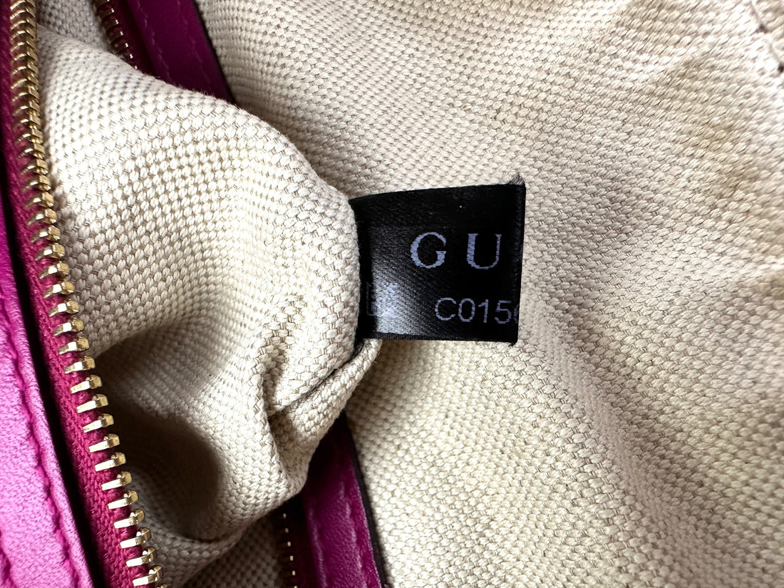 Gucci GG Canvas Boston Bag With Purple Stripe GG997