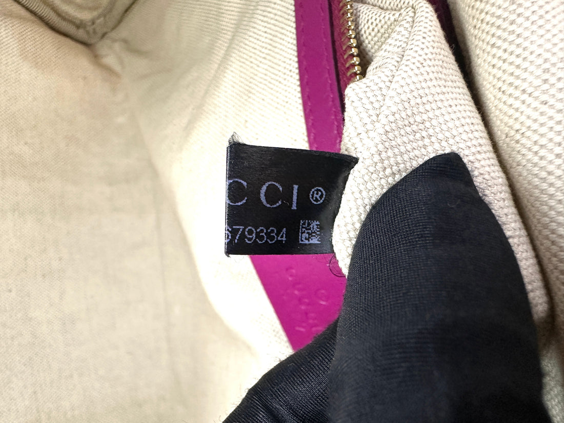 Gucci GG Canvas Boston Bag With Purple Stripe GG997