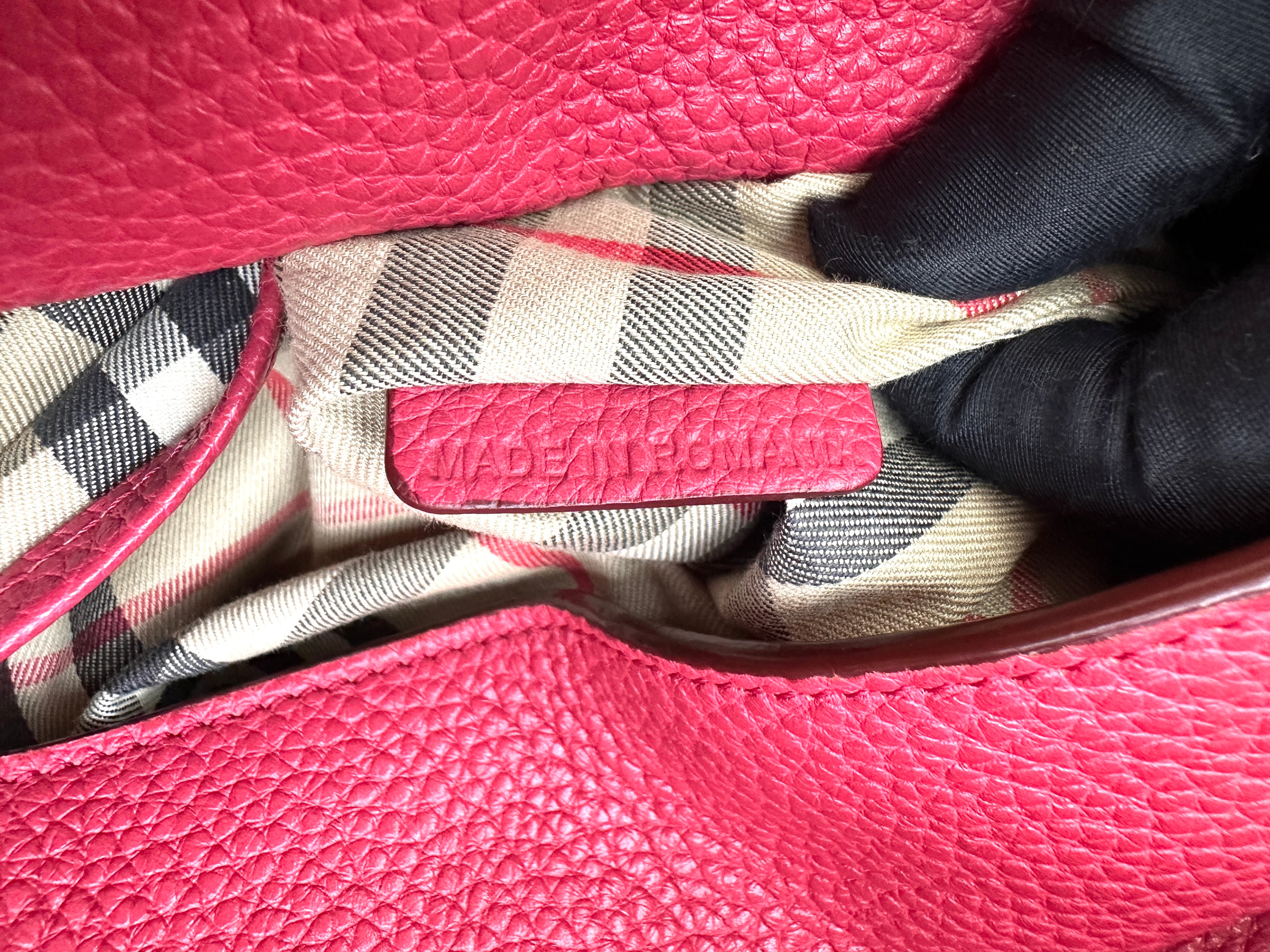 Burberry Baynard Red Leather Handle Bag BR53